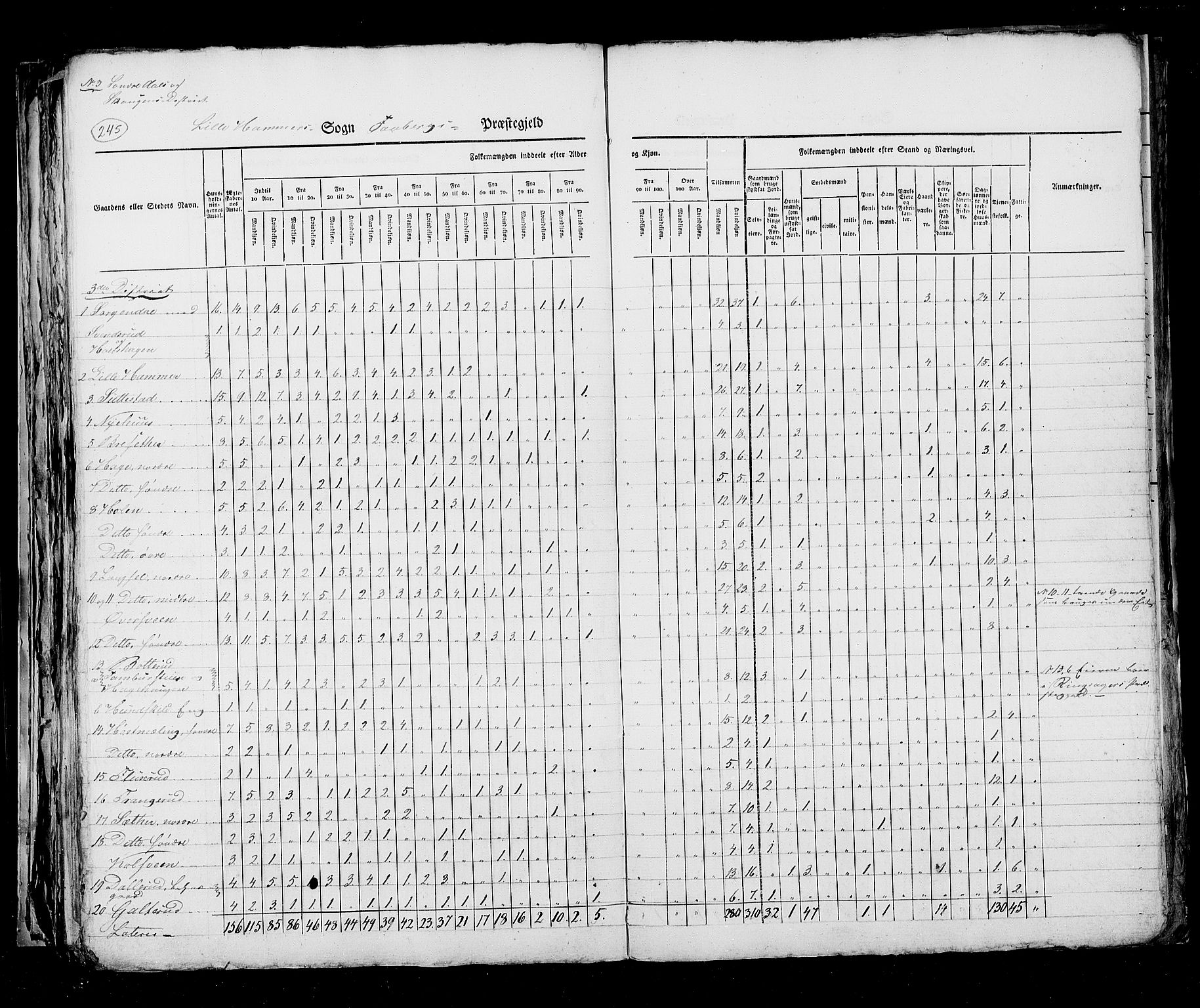 RA, Census 1825, vol. 6: Kristians amt, 1825, p. 245