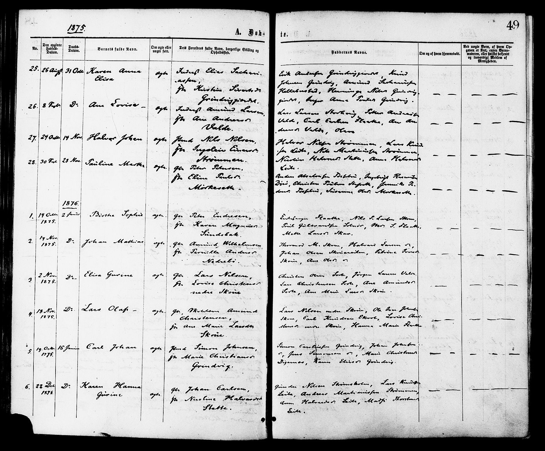 Ministerialprotokoller, klokkerbøker og fødselsregistre - Møre og Romsdal, AV/SAT-A-1454/524/L0355: Parish register (official) no. 524A07, 1864-1879, p. 49