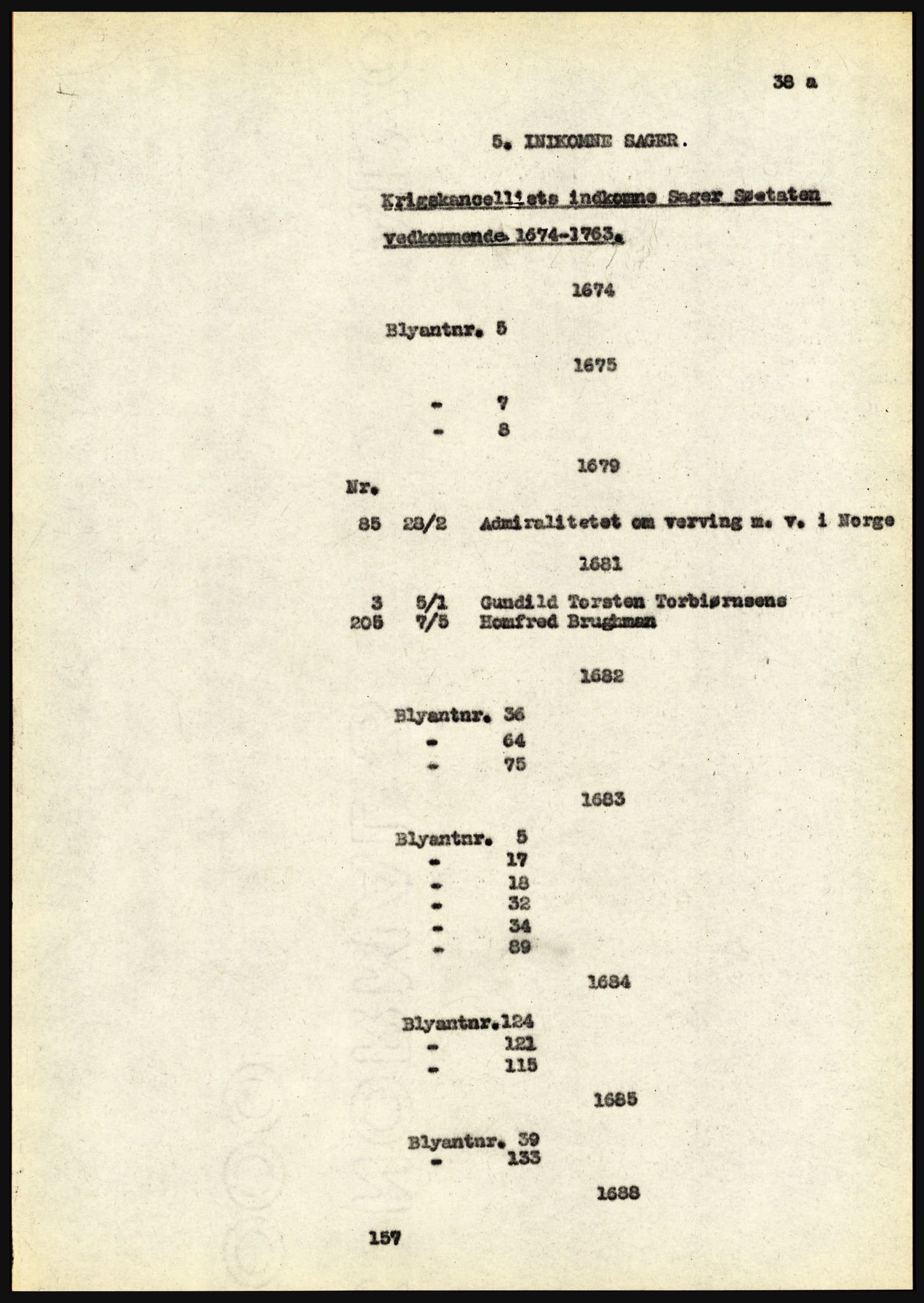 Riksarkivet, Seksjon for eldre arkiv og spesialsamlinger, AV/RA-EA-6797/H/Ha, 1953, p. 38a
