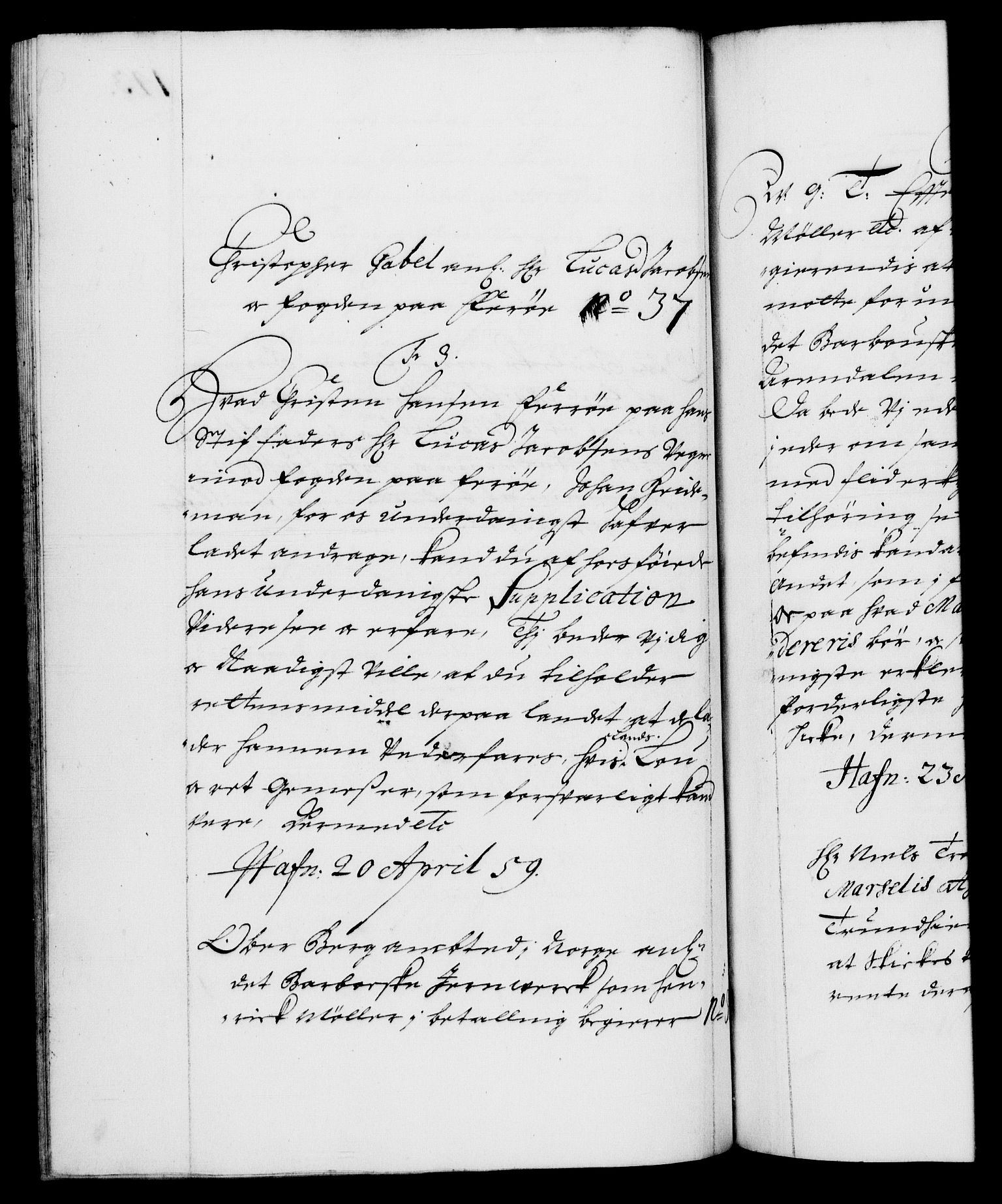 Danske Kanselli 1572-1799, AV/RA-EA-3023/F/Fc/Fca/Fcab/L0010: Norske tegnelser (mikrofilm), 1657-1660, p. 143b