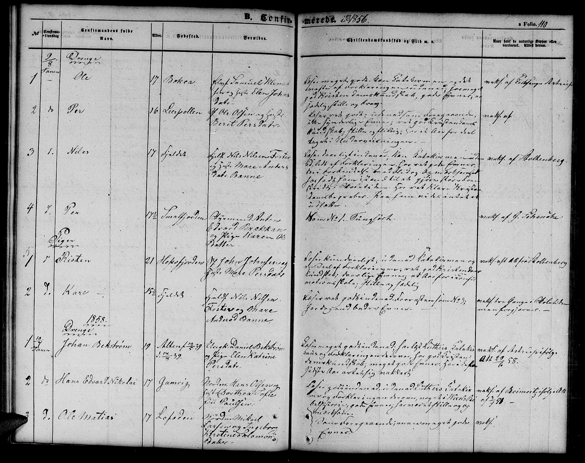 Tana sokneprestkontor, SATØ/S-1334/H/Hb/L0001klokker: Parish register (copy) no. 1 /1, 1853-1867, p. 110