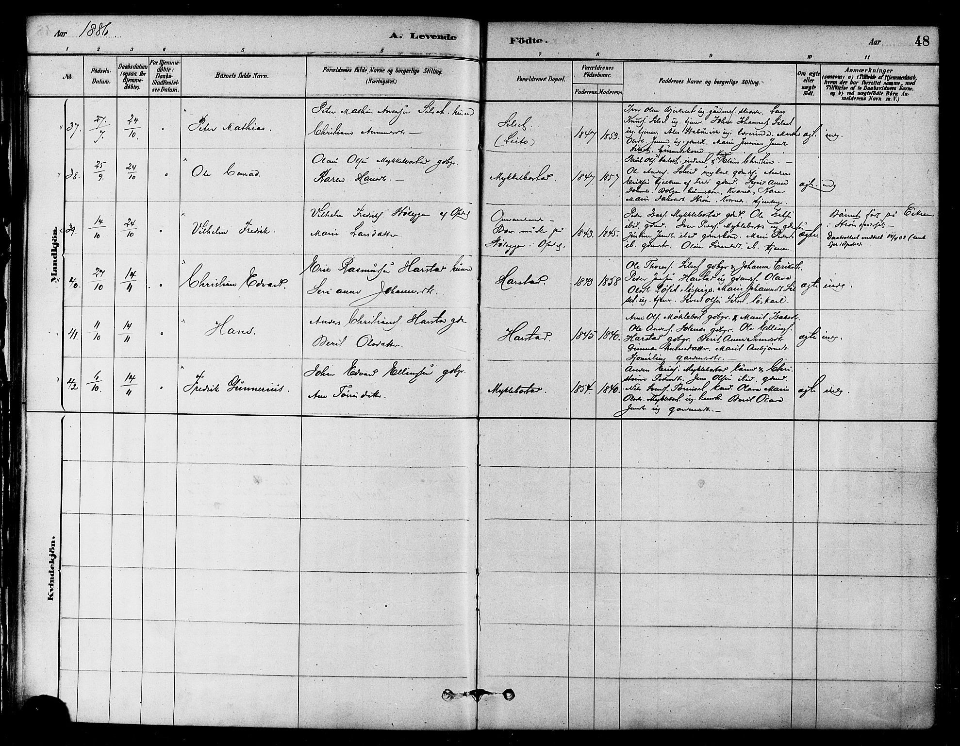 Ministerialprotokoller, klokkerbøker og fødselsregistre - Møre og Romsdal, AV/SAT-A-1454/584/L0967: Parish register (official) no. 584A07, 1879-1894, p. 48