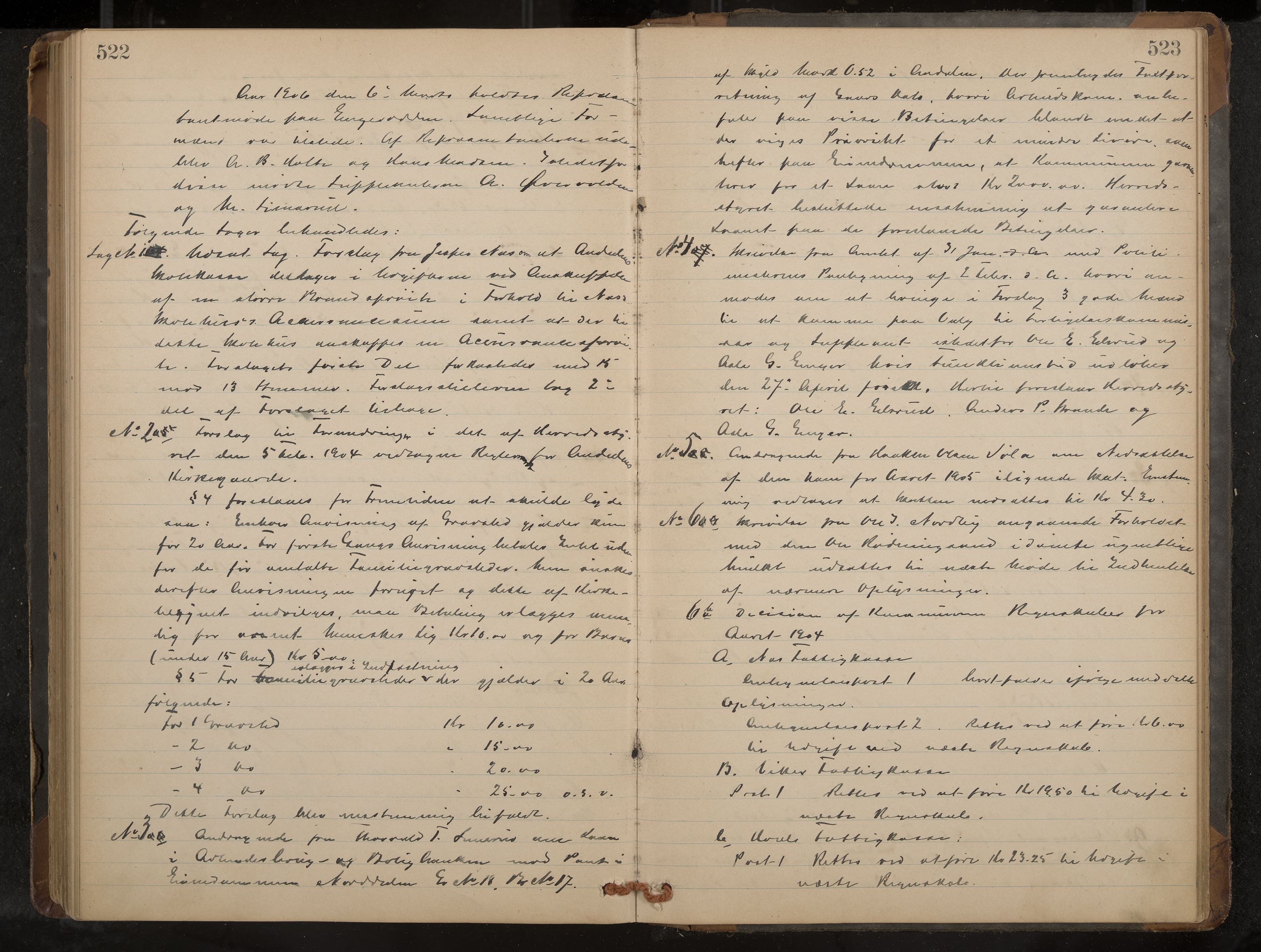 Ådal formannskap og sentraladministrasjon, IKAK/0614021/A/Aa/L0002: Møtebok, 1891-1907, p. 522-523