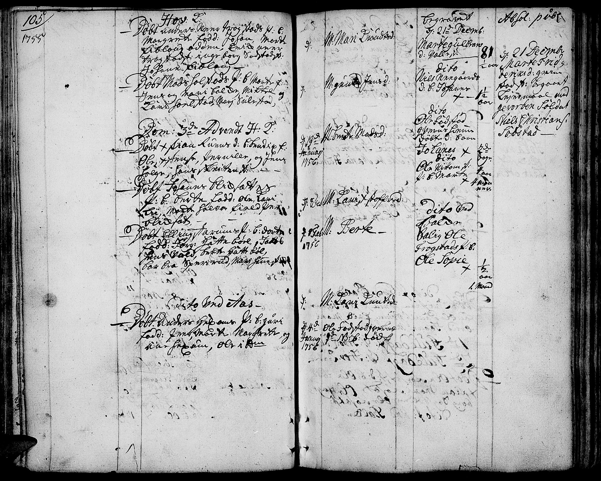 Toten prestekontor, AV/SAH-PREST-102/H/Ha/Haa/L0004: Parish register (official) no. 4, 1751-1761, p. 105