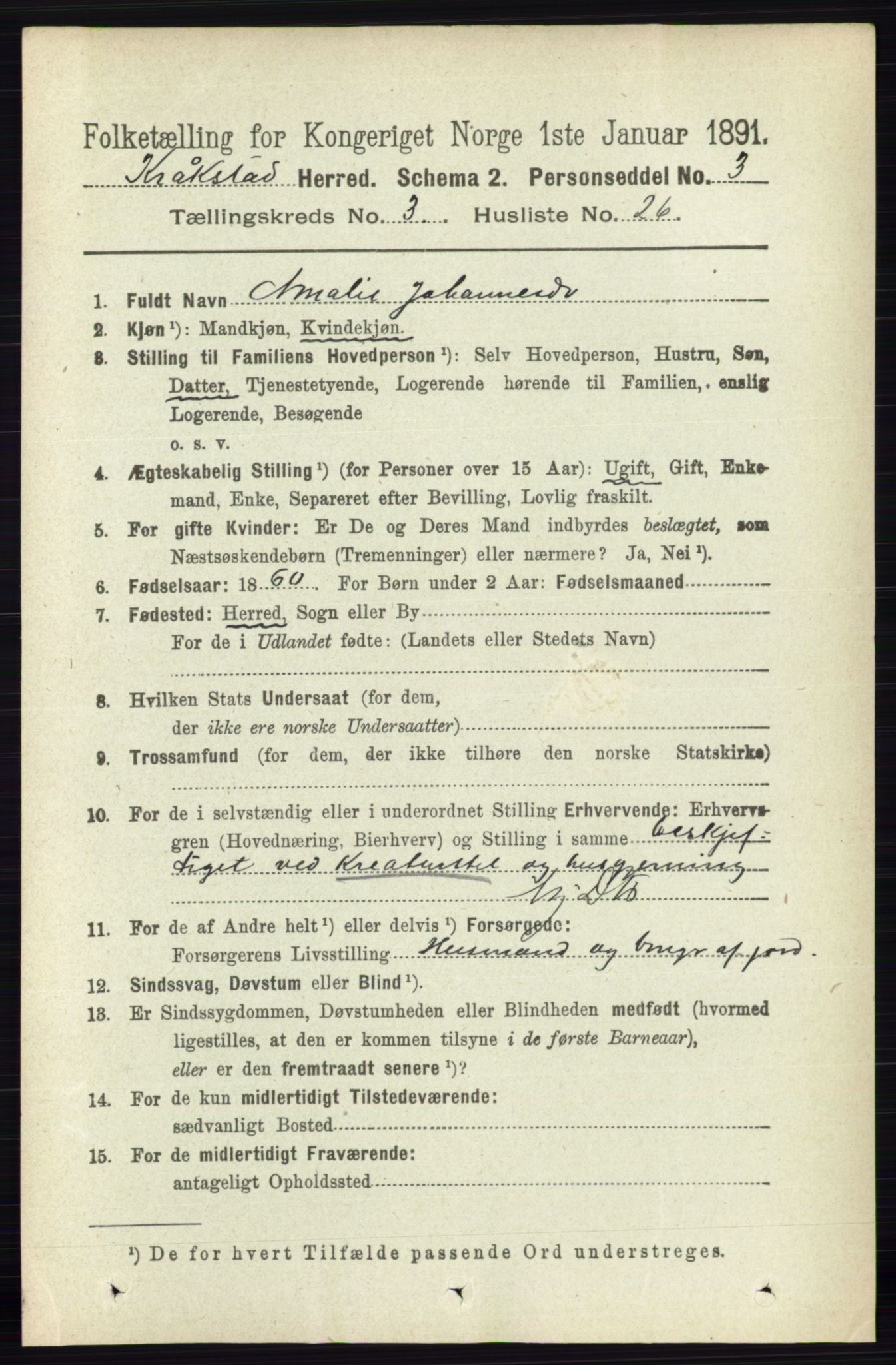 RA, 1891 census for 0212 Kråkstad, 1891, p. 1352