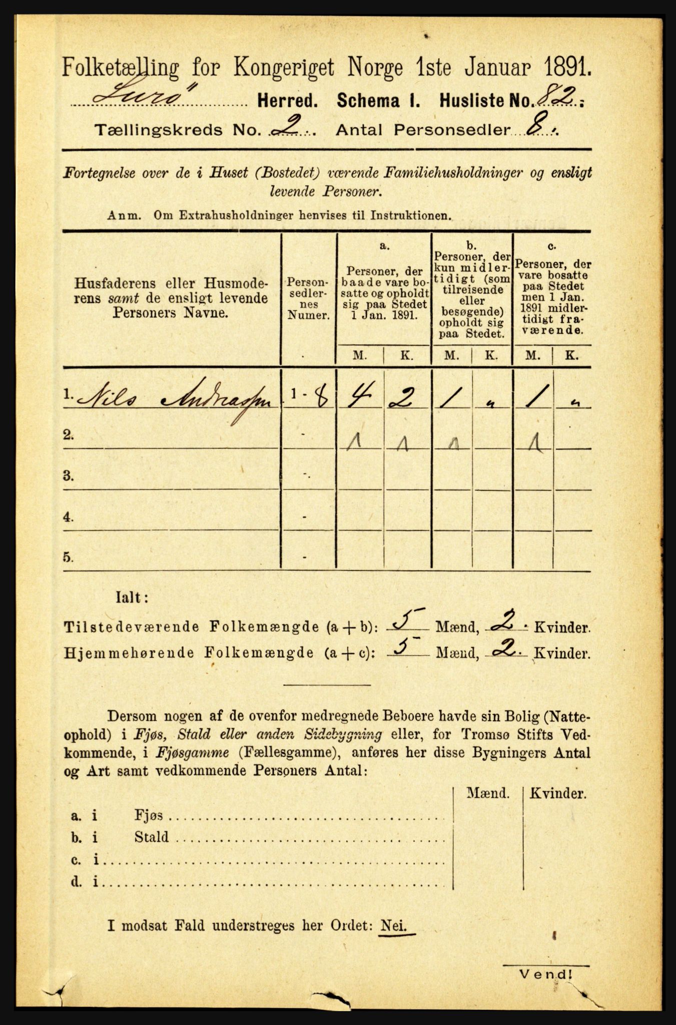 RA, 1891 census for 1834 Lurøy, 1891, p. 738