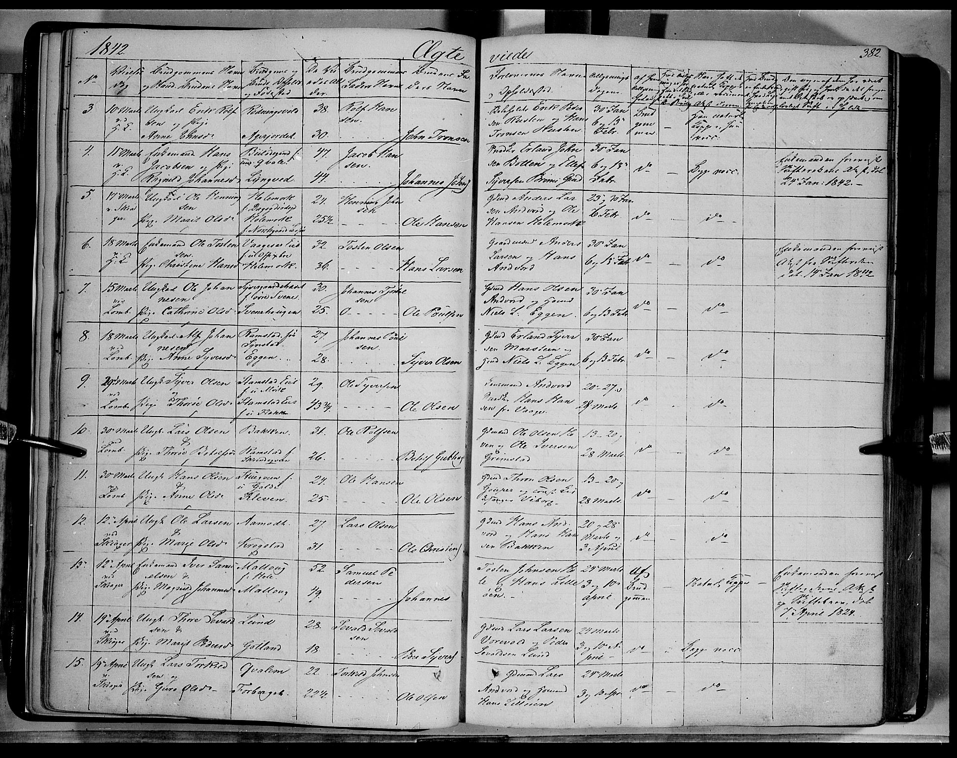 Lom prestekontor, SAH/PREST-070/K/L0006: Parish register (official) no. 6B, 1837-1863, p. 382