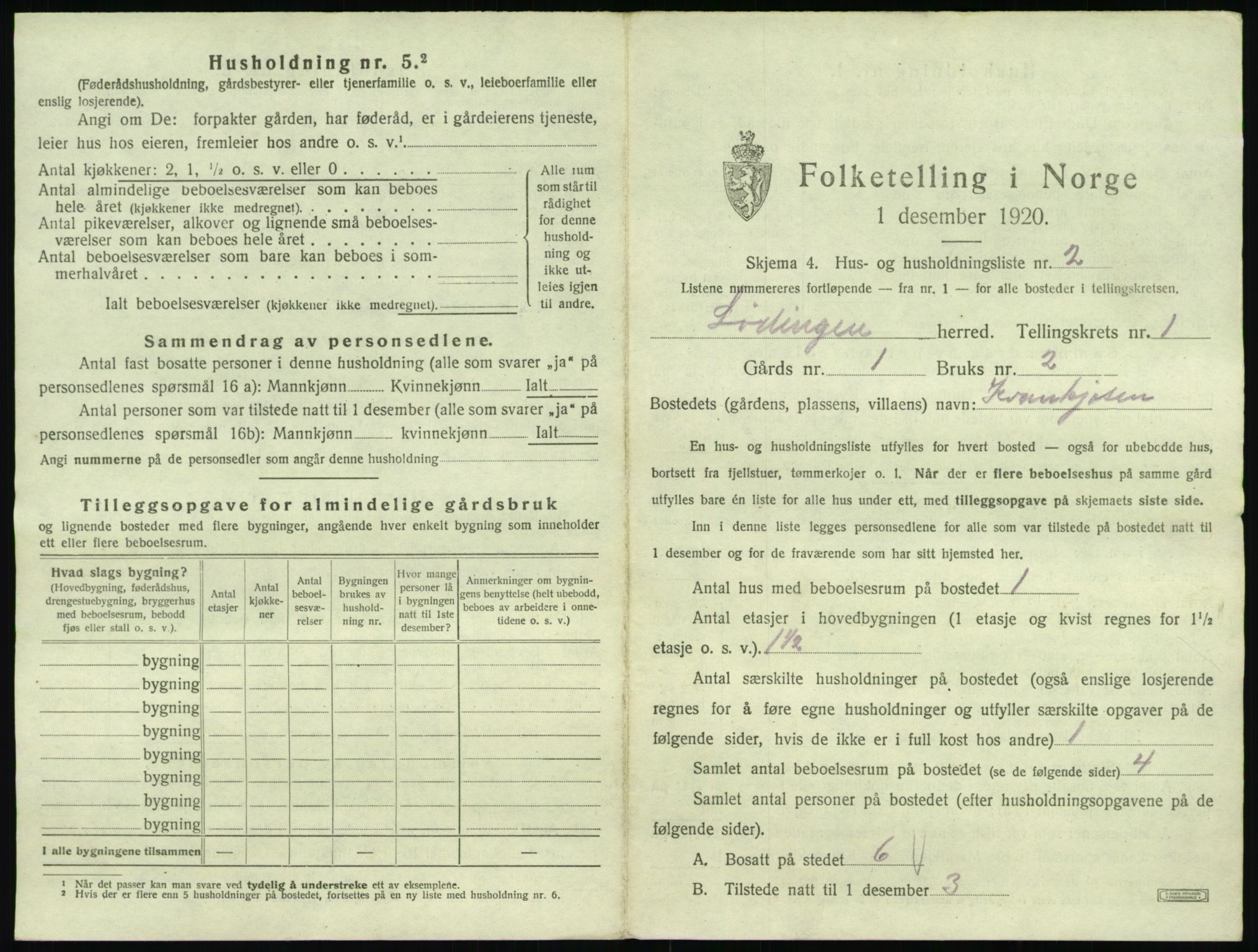 SAT, 1920 census for Lødingen, 1920, p. 57