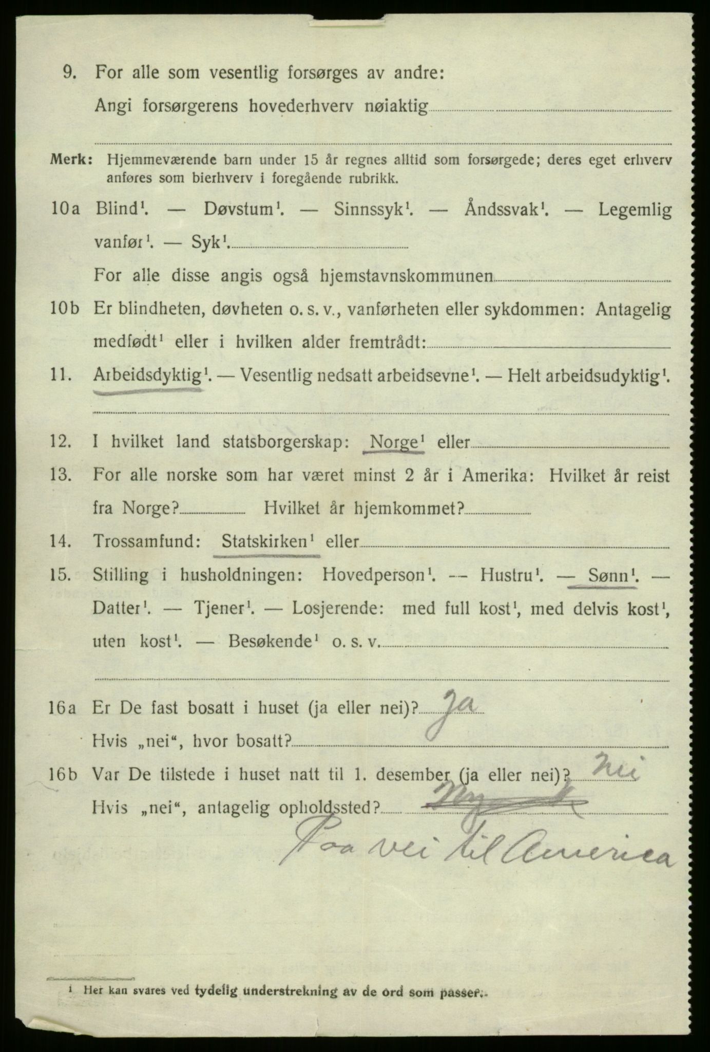 SAB, 1920 census for Kinn, 1920, p. 2542