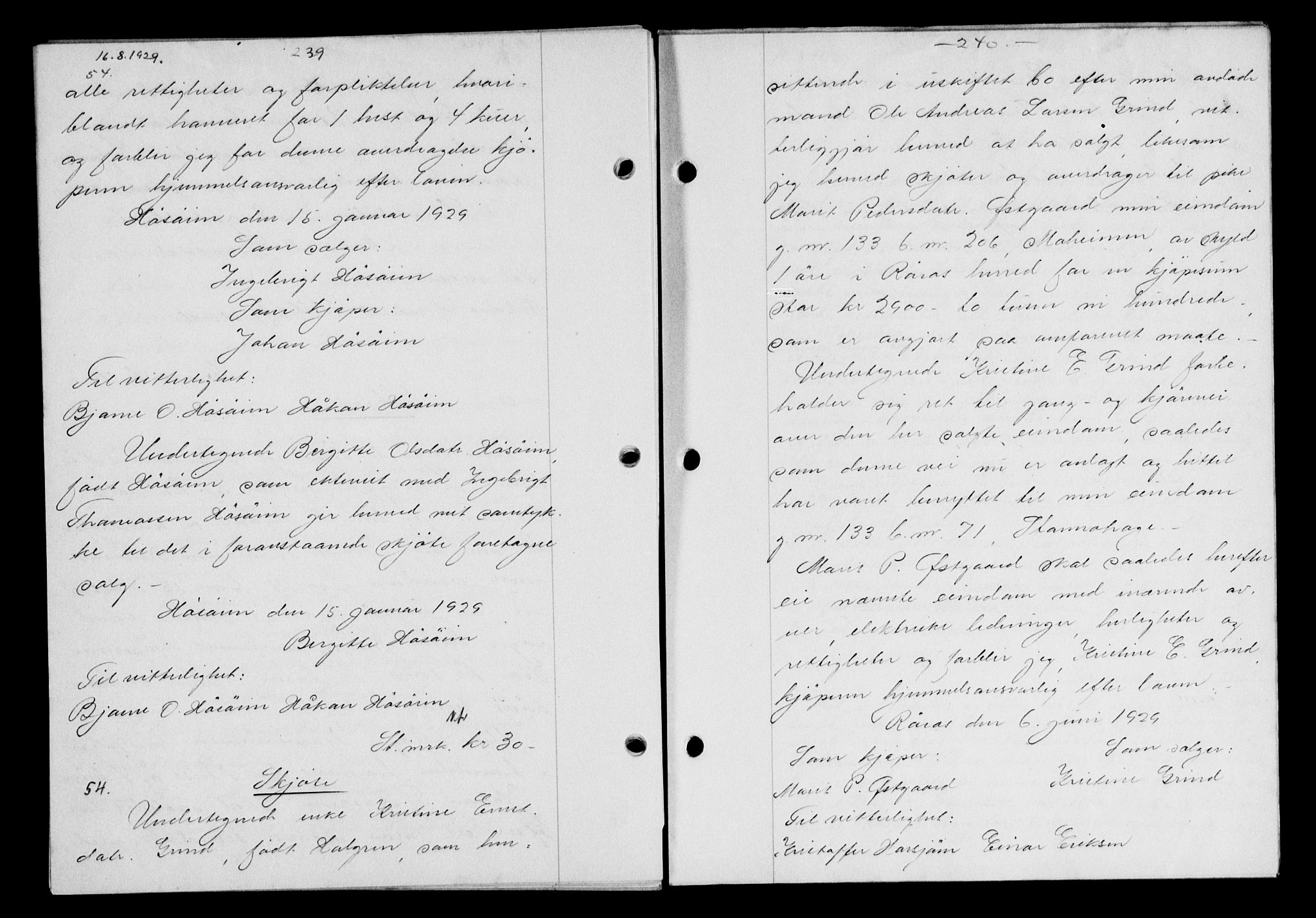 Gauldal sorenskriveri, AV/SAT-A-0014/1/2/2C/L0038: Mortgage book no. 39, 1929-1930, Deed date: 16.08.1929