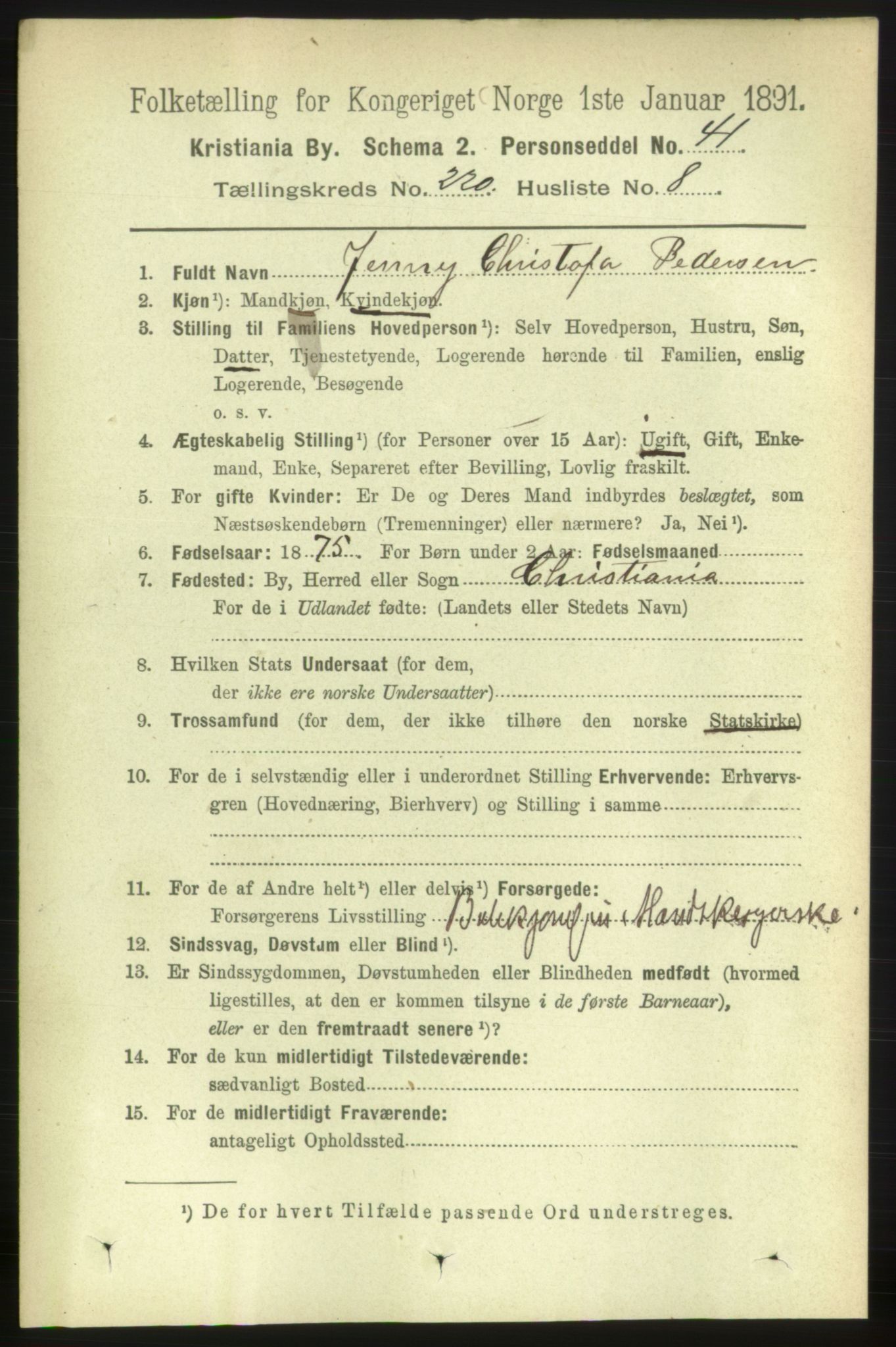 RA, 1891 census for 0301 Kristiania, 1891, p. 130950
