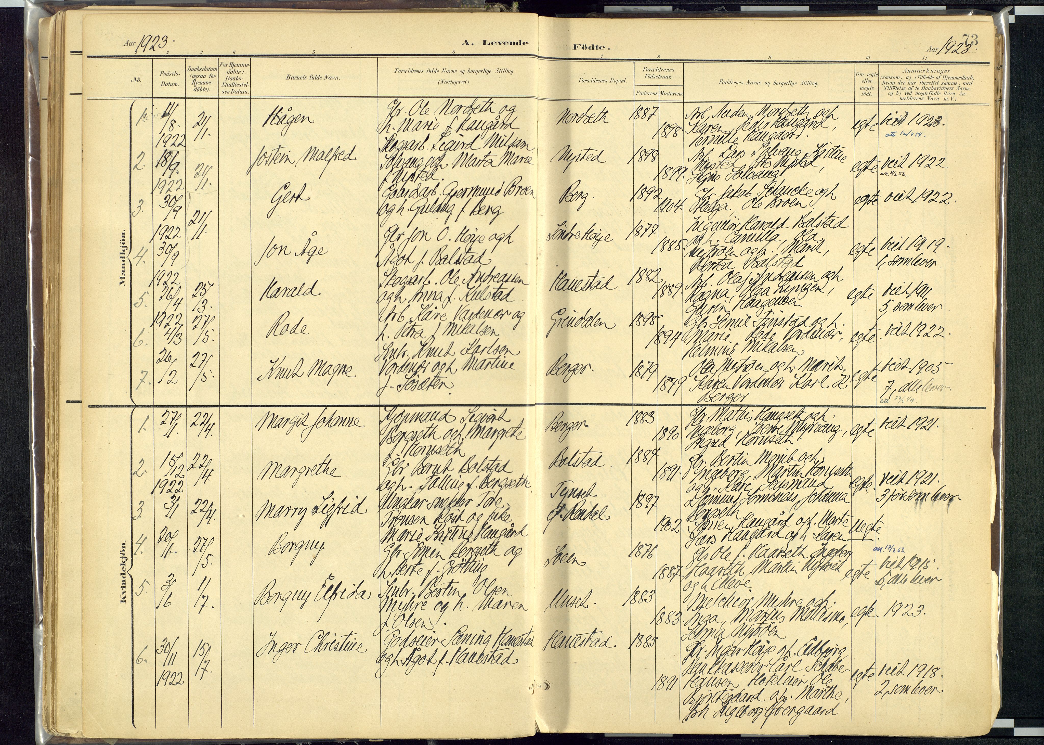 Rendalen prestekontor, SAH/PREST-054/H/Ha/Haa/L0012: Parish register (official) no. 12, 1901-1928, p. 73