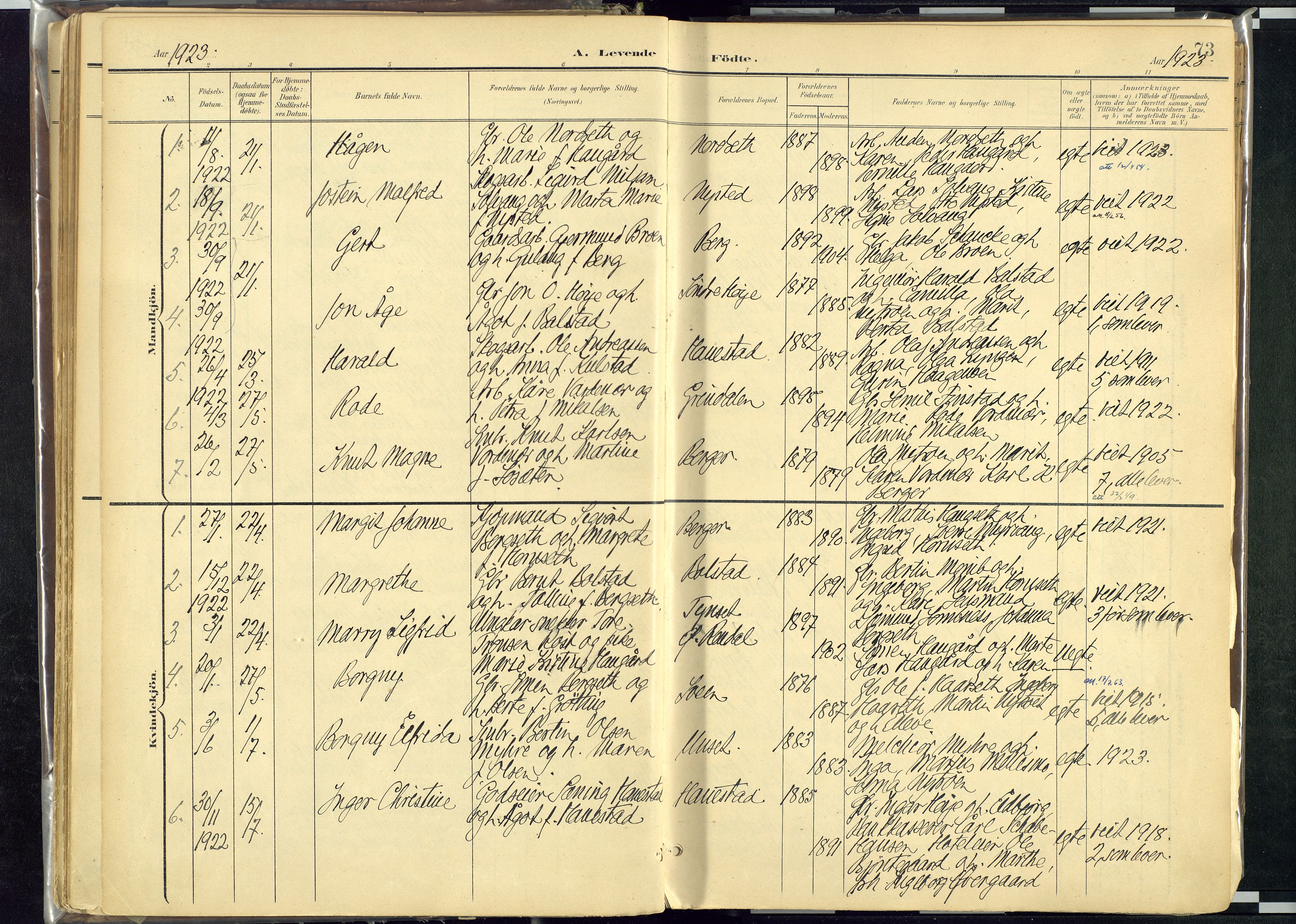 Rendalen prestekontor, AV/SAH-PREST-054/H/Ha/Haa/L0012: Parish register (official) no. 12, 1901-1928, p. 73