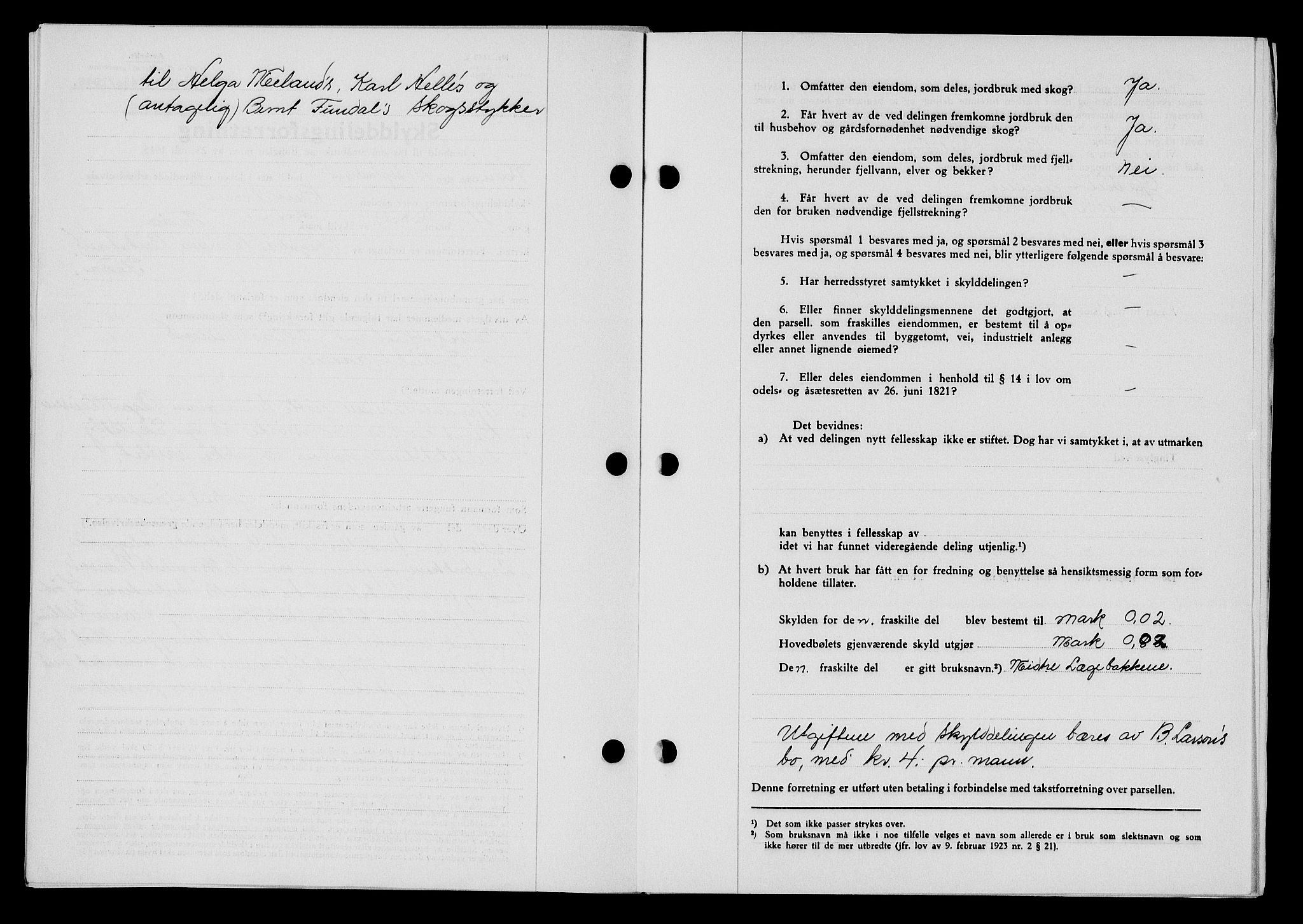 Flekkefjord sorenskriveri, SAK/1221-0001/G/Gb/Gba/L0060: Mortgage book no. A-8, 1945-1946, Diary no: : 430/1945