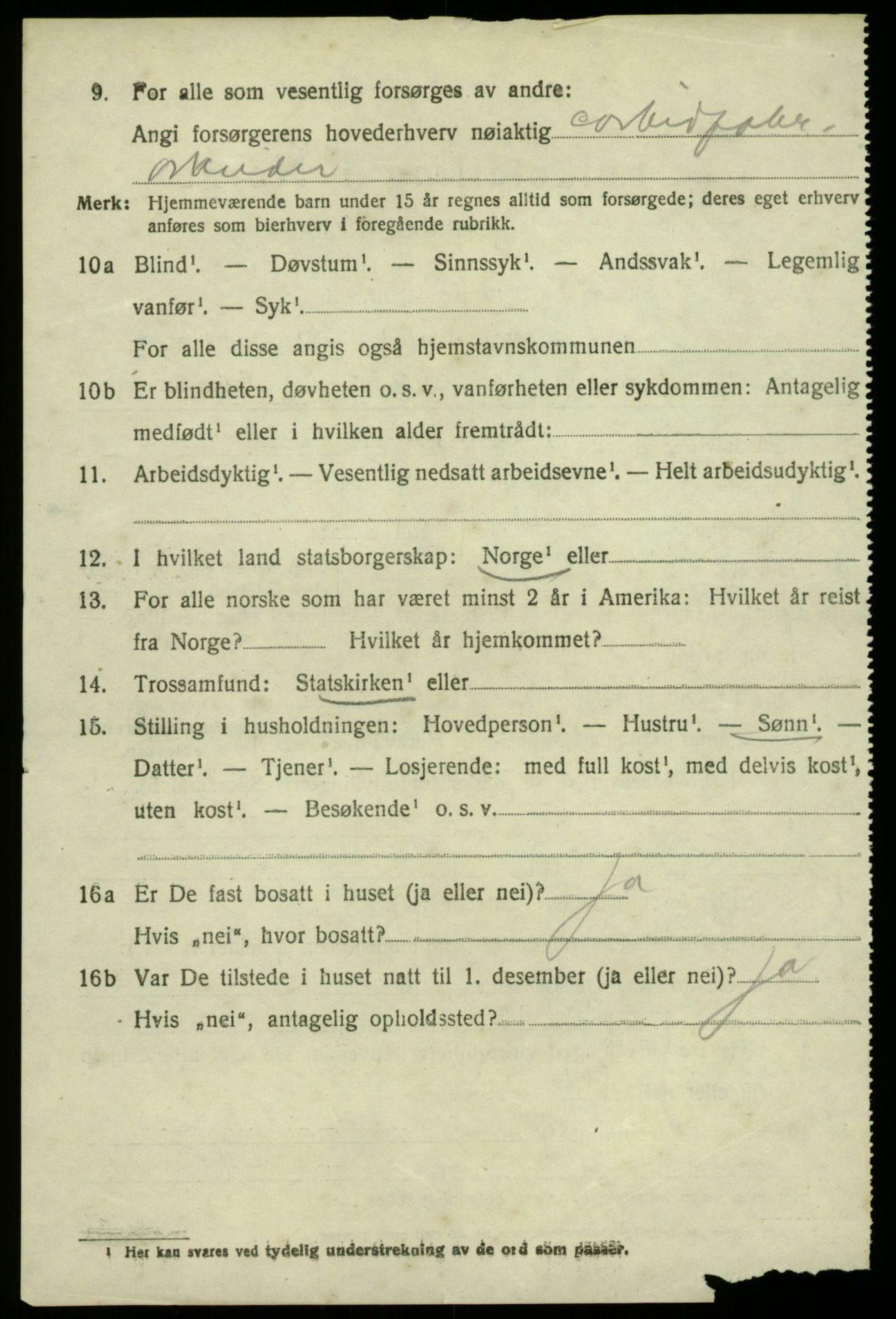 SAB, 1920 census for Odda, 1920, p. 10790