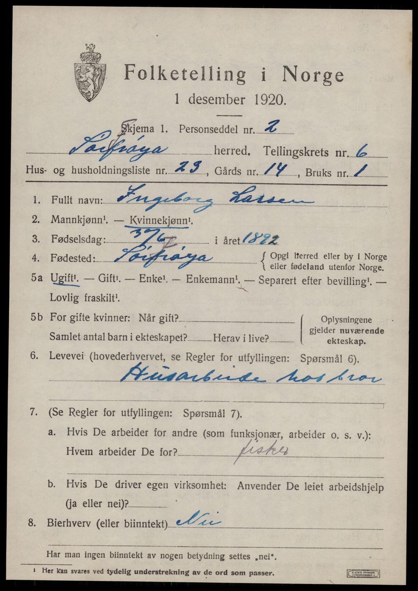 SAT, 1920 census for Sør-Frøya, 1920, p. 5439