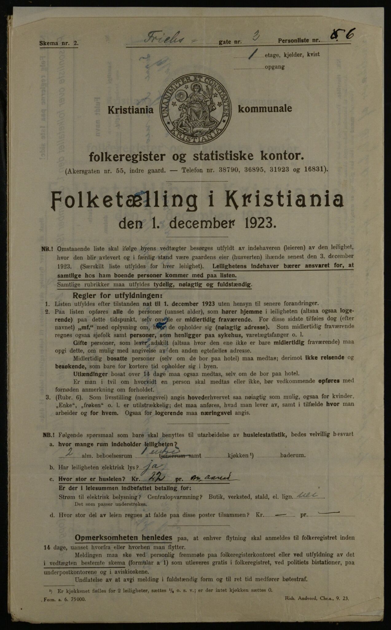 OBA, Municipal Census 1923 for Kristiania, 1923, p. 30115