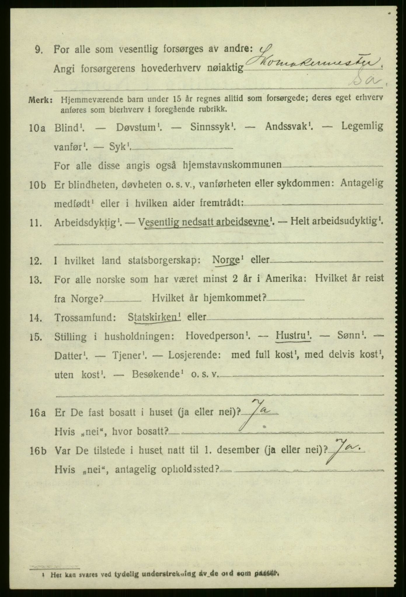 SAB, 1920 census for Evanger, 1920, p. 1052