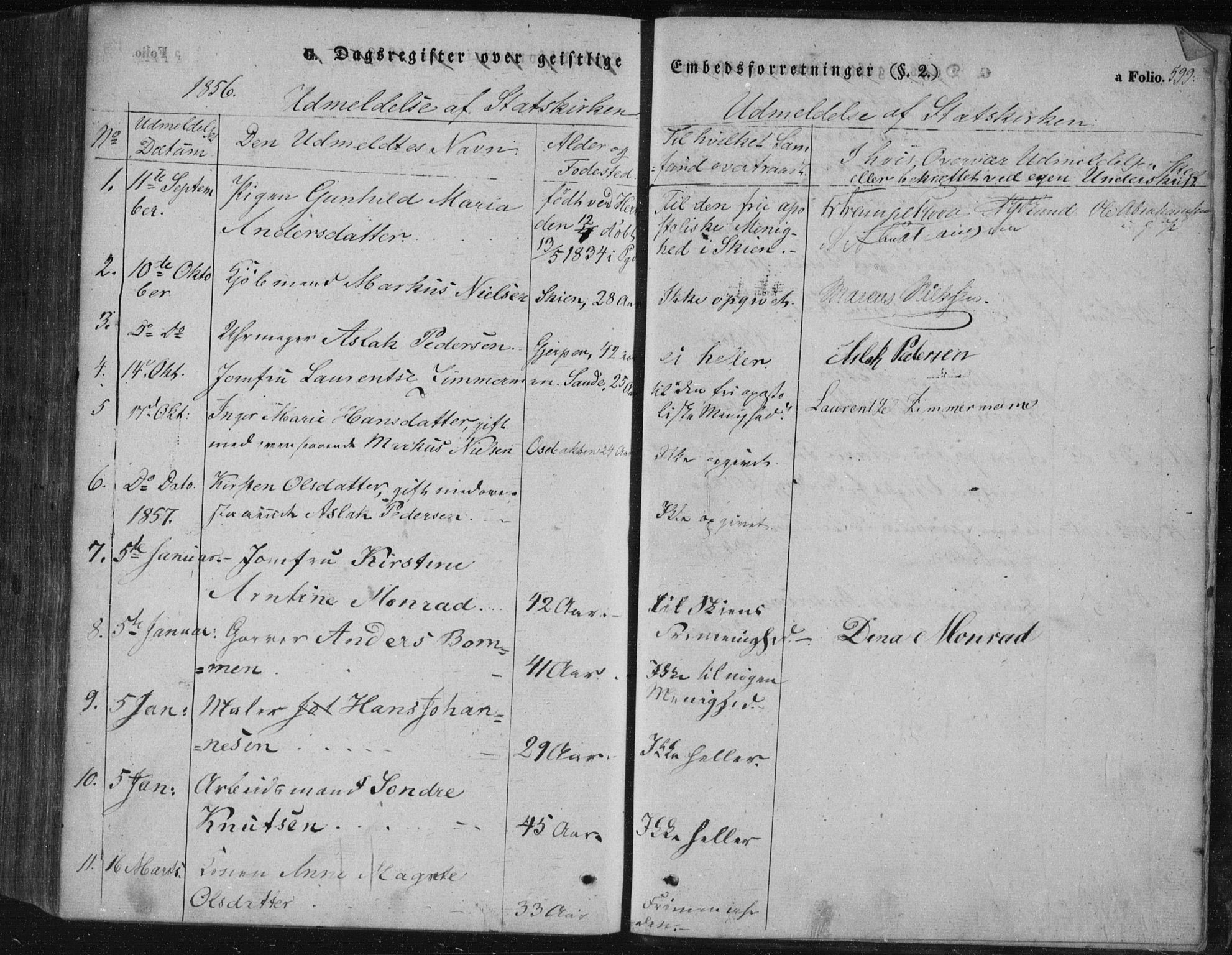 Porsgrunn kirkebøker , SAKO/A-104/F/Fa/L0006: Parish register (official) no. 6, 1841-1857, p. 599