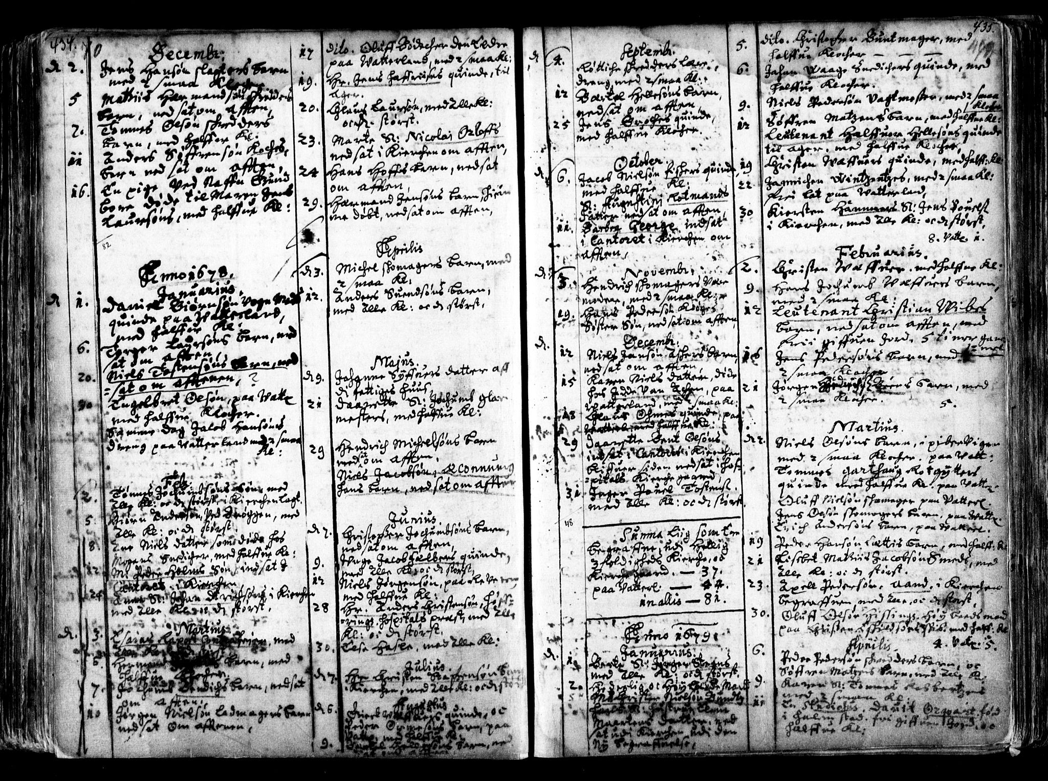 Oslo domkirke Kirkebøker, SAO/A-10752/F/Fa/L0001: Parish register (official) no. 1, 1648-1704, p. 434-435