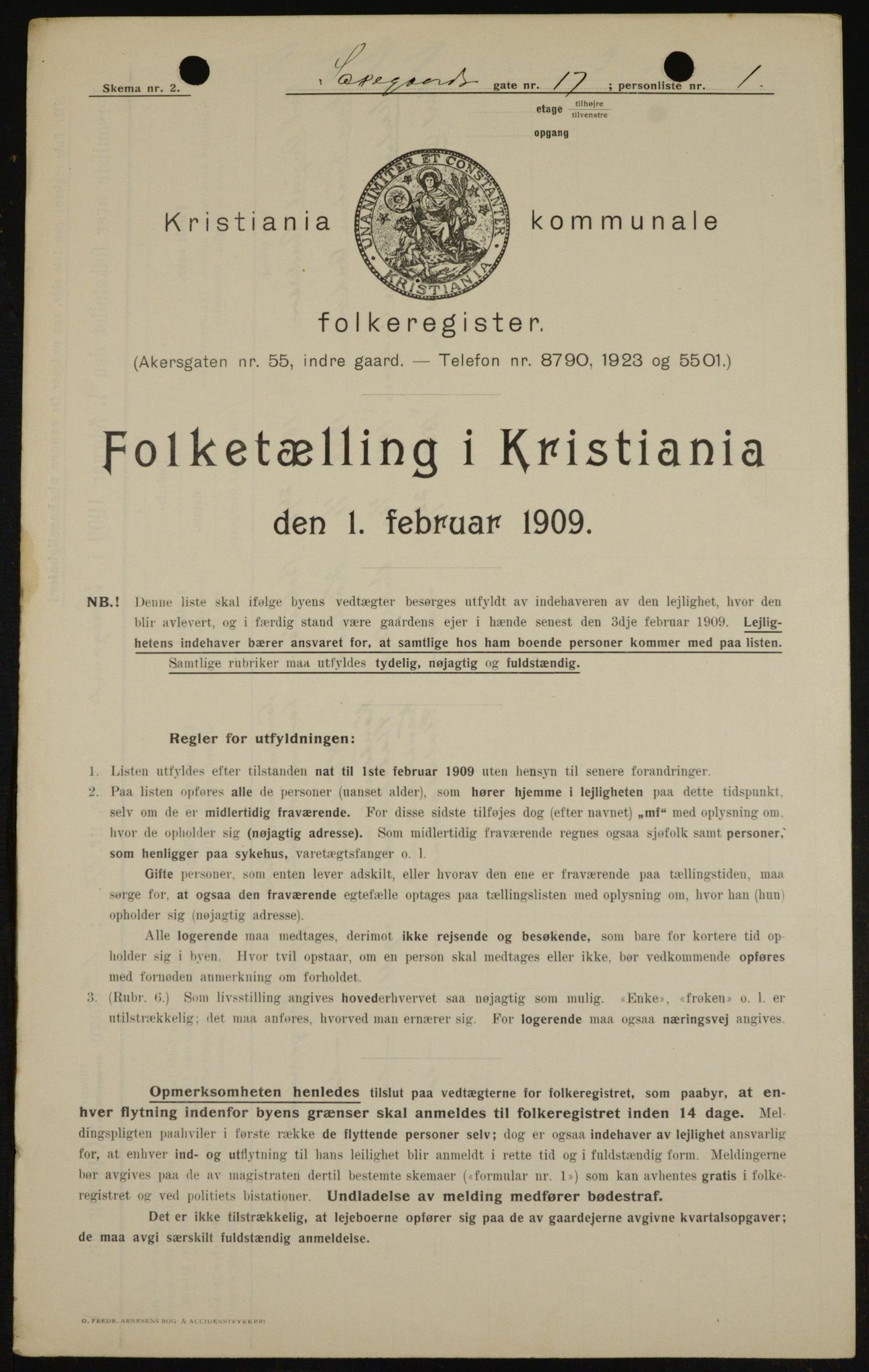 OBA, Municipal Census 1909 for Kristiania, 1909, p. 81235