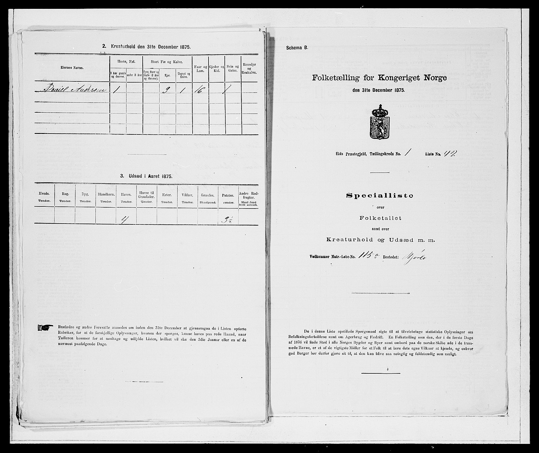 SAB, 1875 Census for 1443P Eid, 1875, p. 108