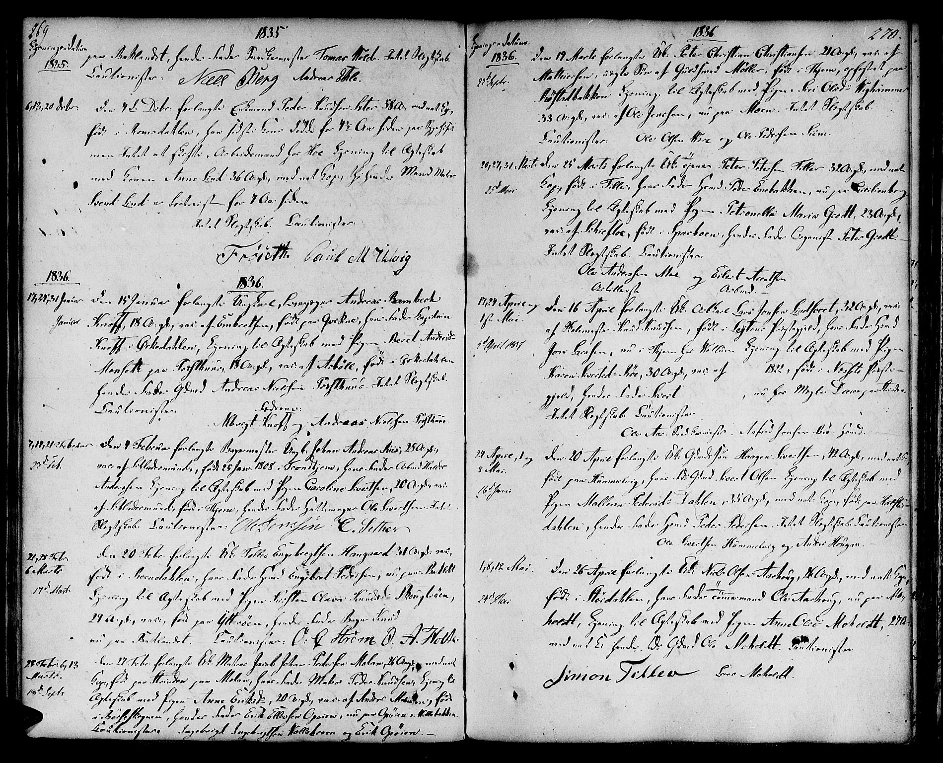 Ministerialprotokoller, klokkerbøker og fødselsregistre - Sør-Trøndelag, SAT/A-1456/604/L0181: Parish register (official) no. 604A02, 1798-1817, p. 269-270