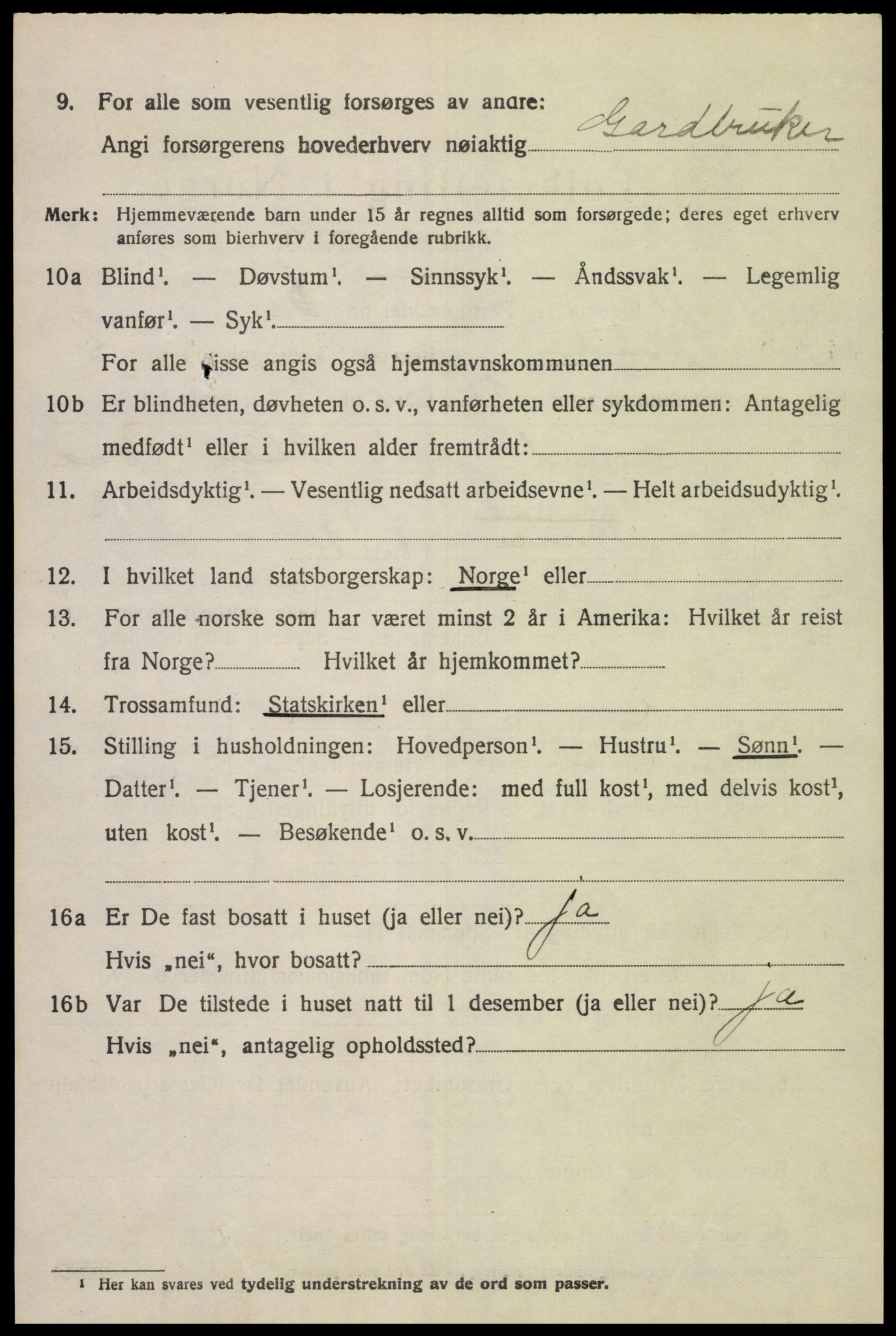 SAK, 1920 census for Spind, 1920, p. 1592