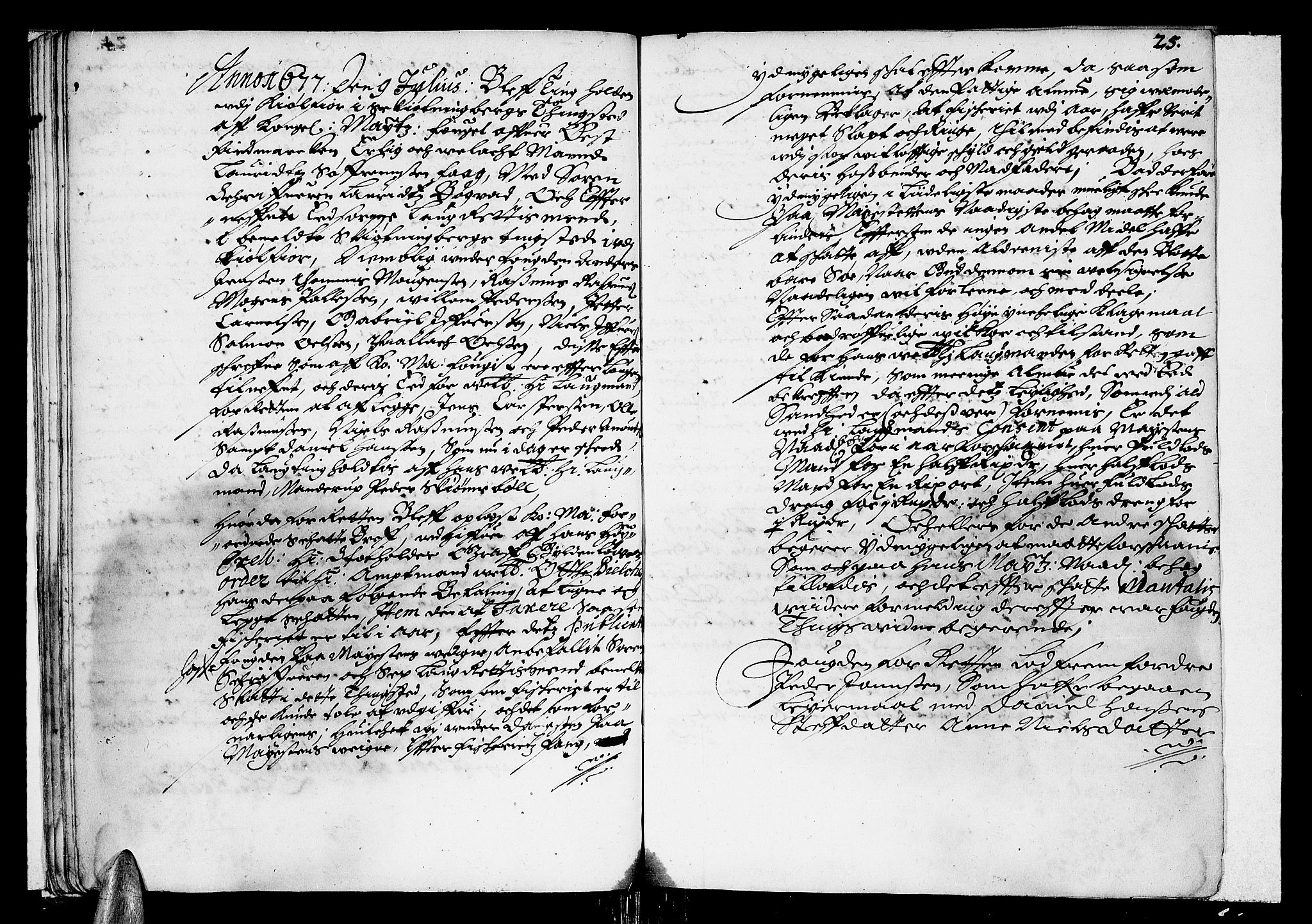 Finnmark sorenskriveri, AV/SATØ-S-0053/F/Fa/L0015: Justisprotokoller, 1677-1678, p. 24b-25a