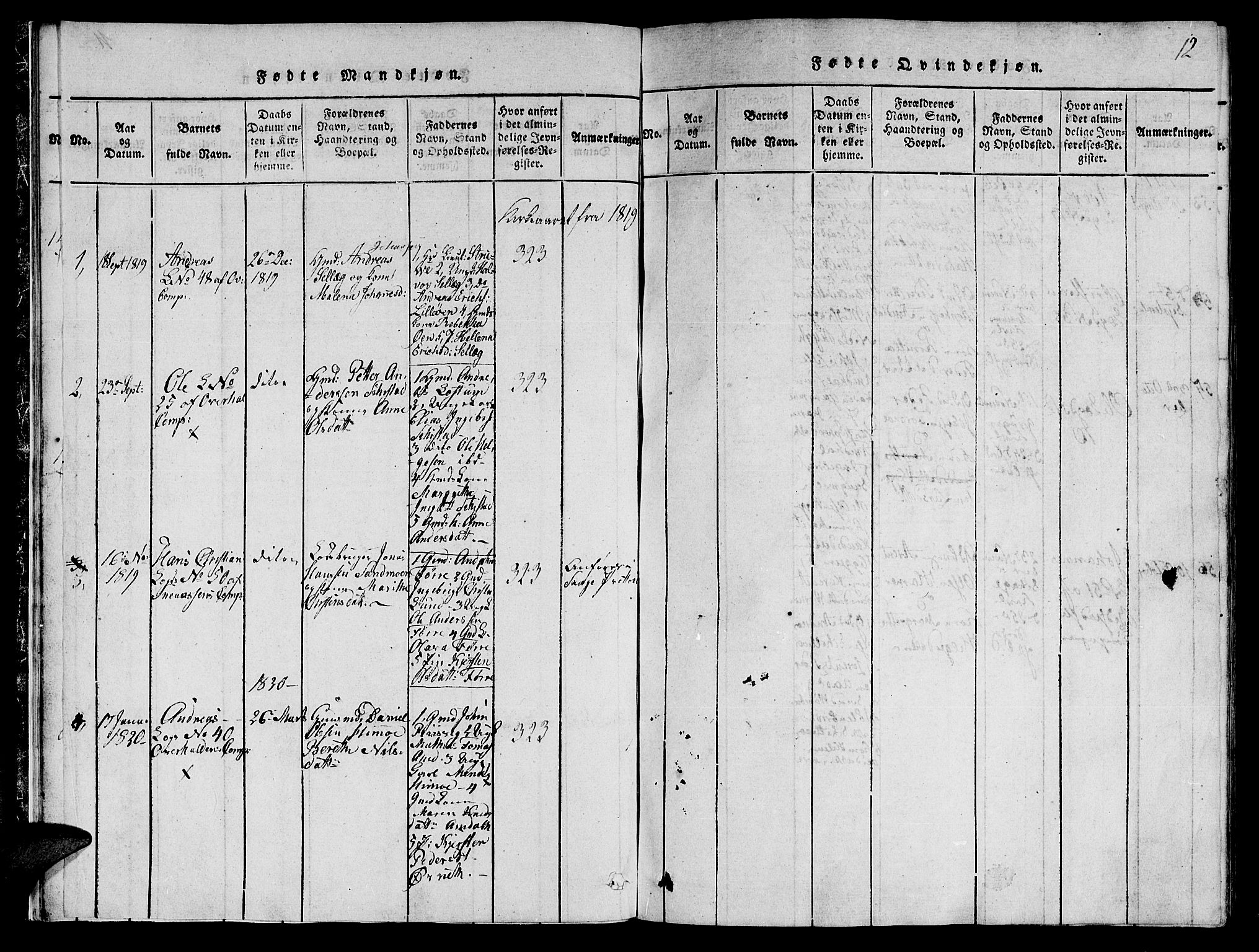 Ministerialprotokoller, klokkerbøker og fødselsregistre - Nord-Trøndelag, SAT/A-1458/764/L0546: Parish register (official) no. 764A06 /1, 1816-1823, p. 12