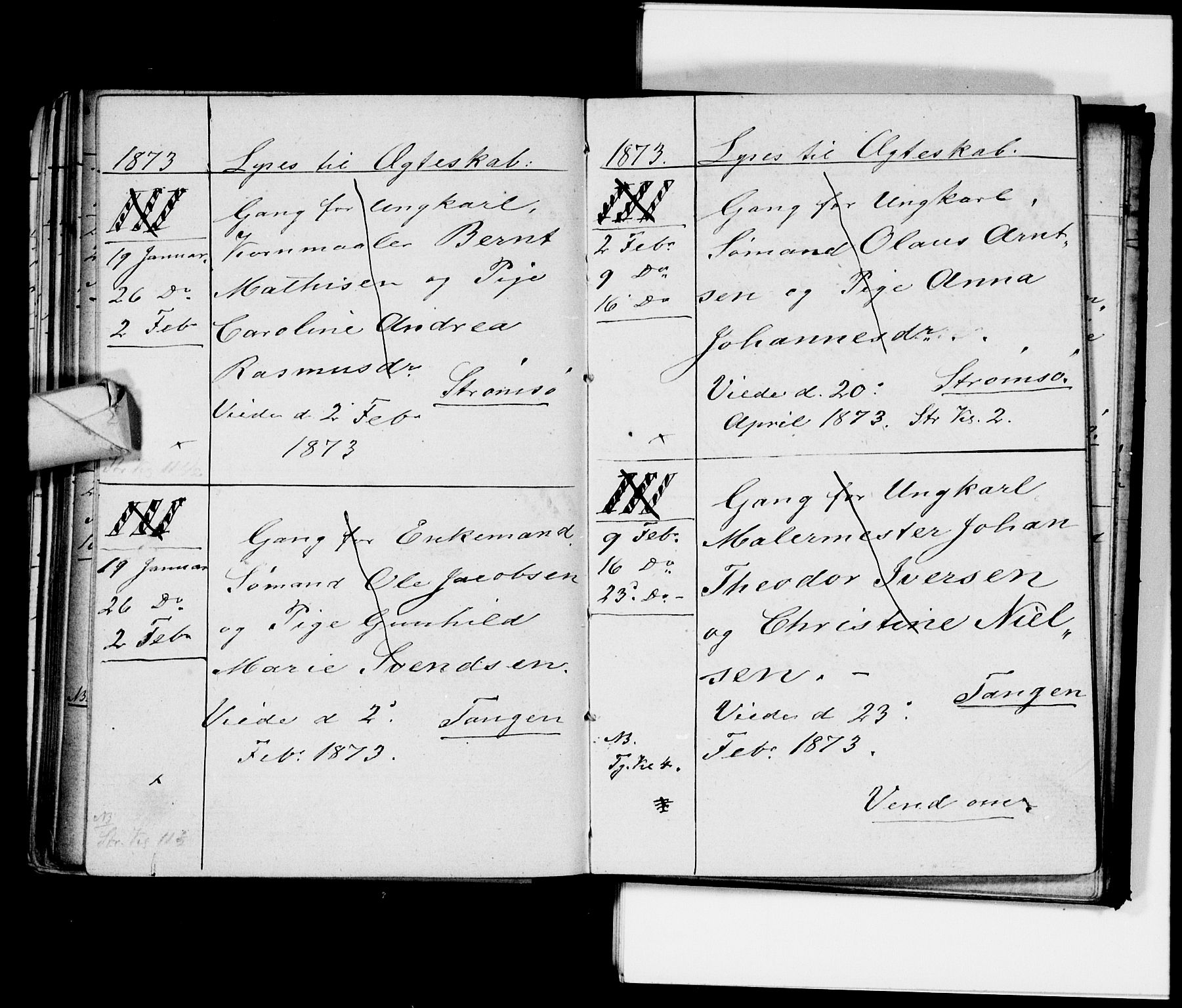 Strømsø kirkebøker, AV/SAKO-A-246/H/Ha/L0003: Banns register no. 3, 1866-1874