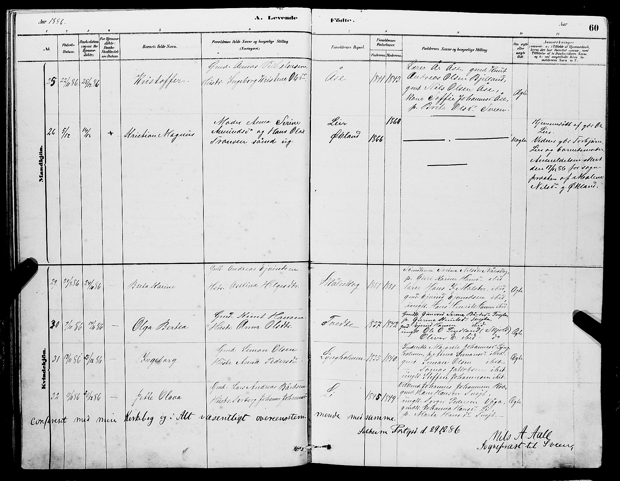 Sveio Sokneprestembete, AV/SAB-A-78501/H/Hab: Parish register (copy) no. A 3, 1878-1896, p. 60