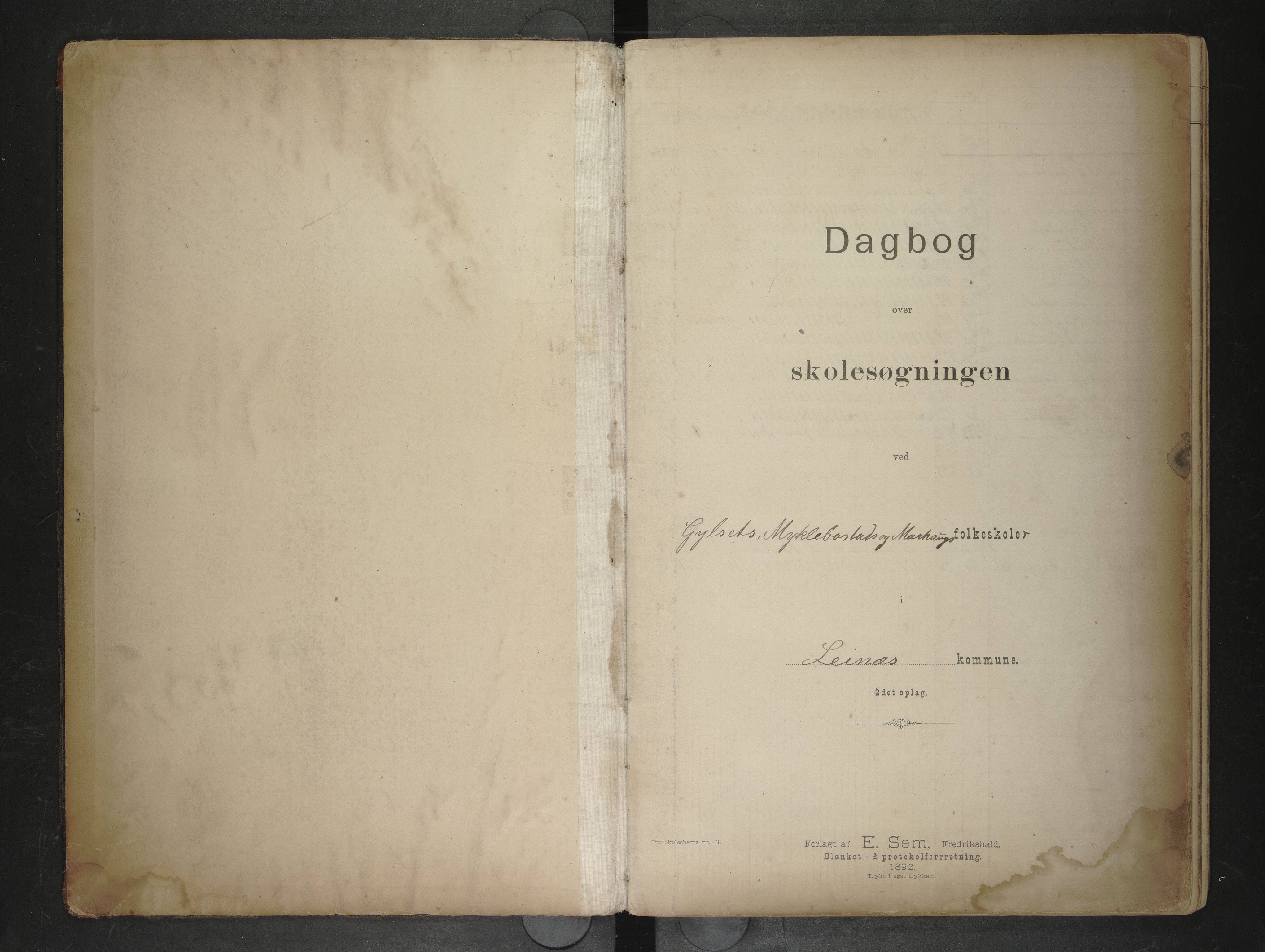 Steigen kommune. Ymse skolekretser, AIN/K-18480.510.01/F/Fa/L0002: Leiranger: Gylset/Marhaug/Mykelbostad, 1893-1908