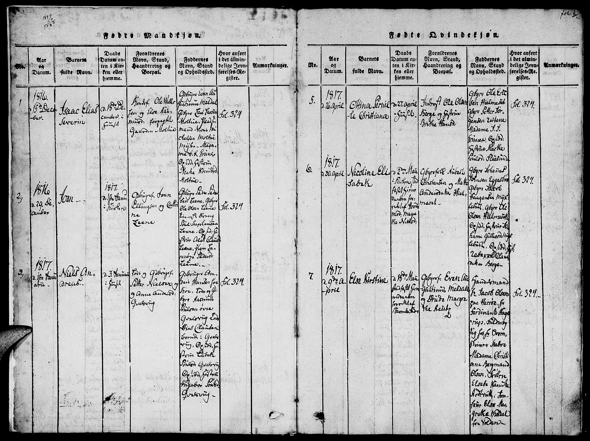 Ministerialprotokoller, klokkerbøker og fødselsregistre - Møre og Romsdal, AV/SAT-A-1454/507/L0069: Parish register (official) no. 507A04, 1816-1841, p. 2