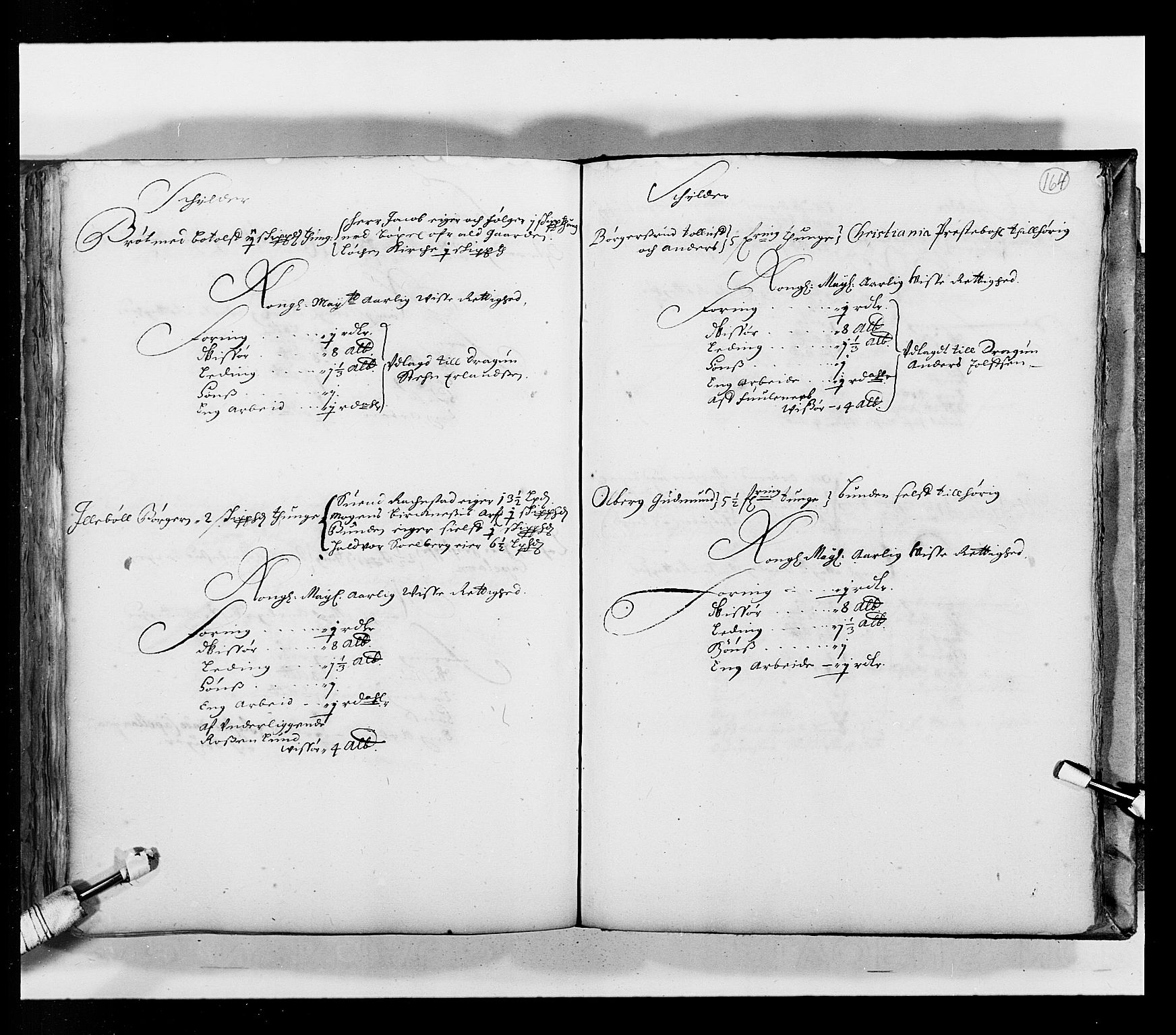 Stattholderembetet 1572-1771, AV/RA-EA-2870/Ek/L0033a/0001: Jordebøker 1662-1720: / Matrikkel for Nedre Romerike, 1670, p. 163b-164a