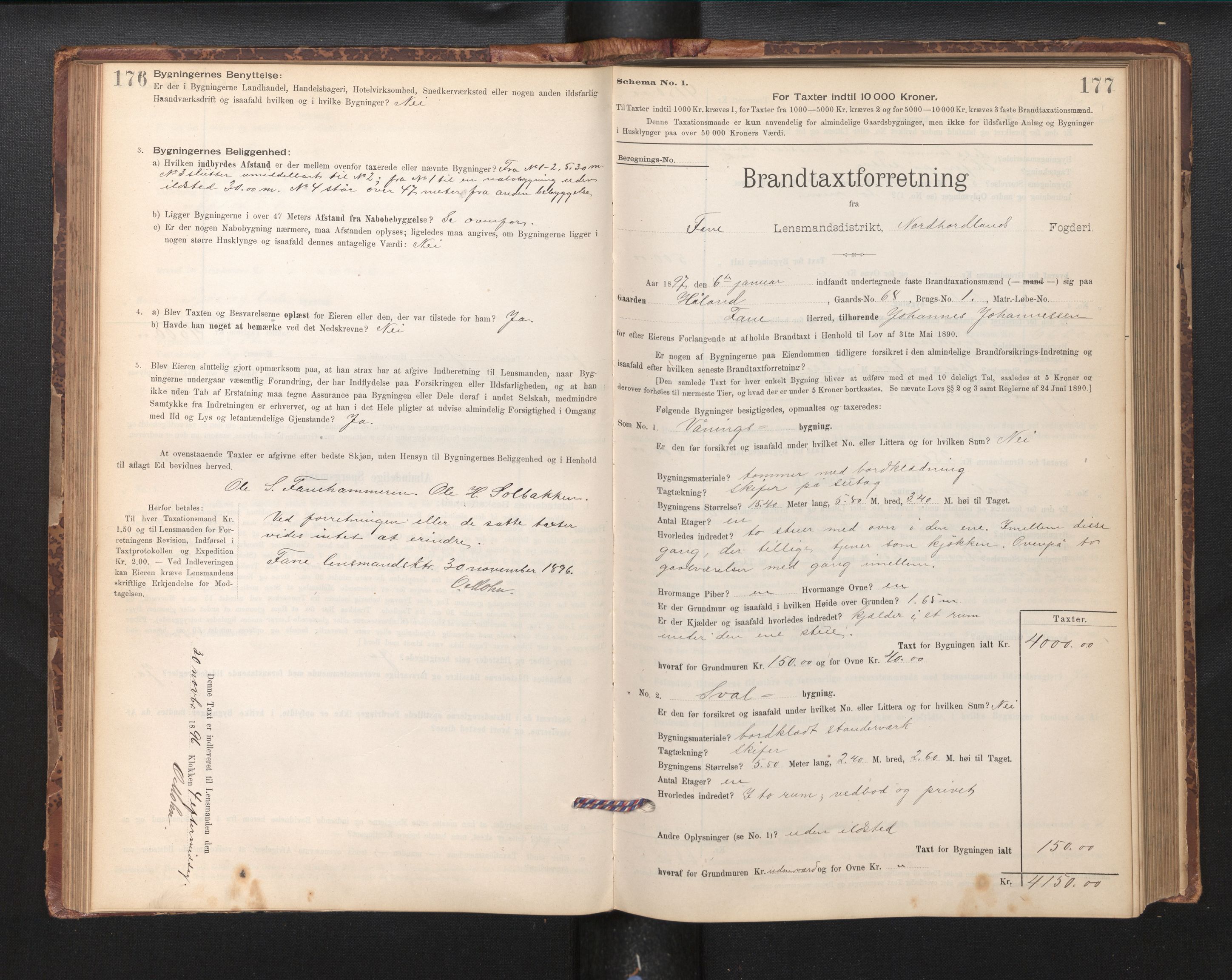 Lensmannen i Fana, SAB/A-31801/0012/L0016: Branntakstprotokoll skjematakst, 1895-1902, p. 176-177