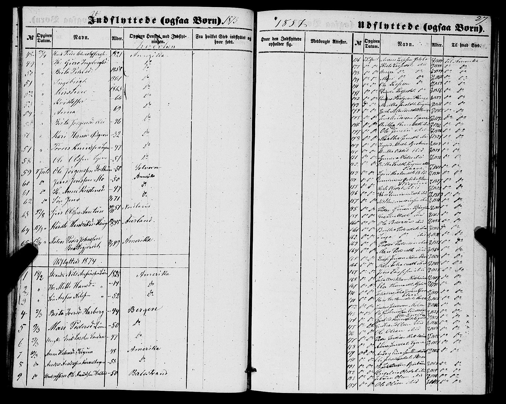 Lærdal sokneprestembete, SAB/A-81201: Parish register (official) no. A 17, 1851-1877, p. 27