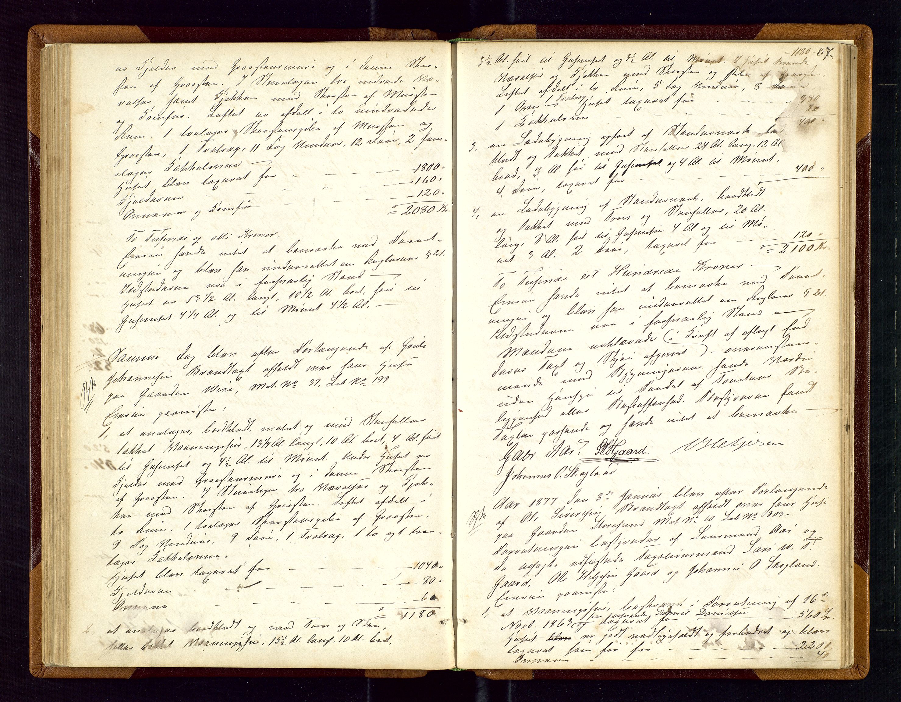 Torvestad lensmannskontor, AV/SAST-A-100307/1/Goa/L0001: "Brandtaxationsprotokol for Torvestad Thinglag", 1867-1883, p. 86b-87a