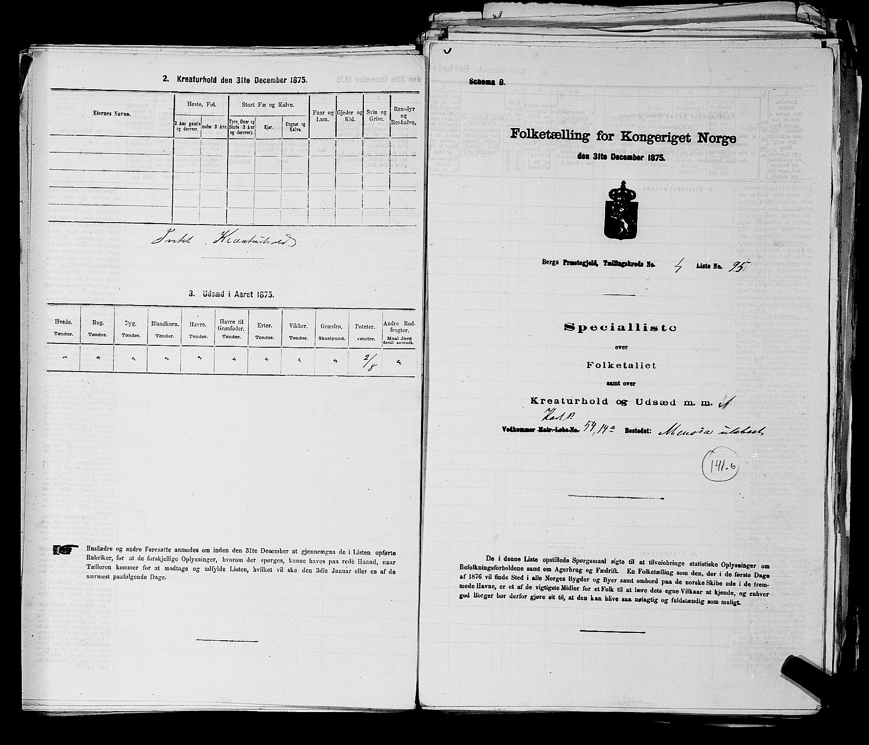 RA, 1875 census for 0116P Berg, 1875, p. 506
