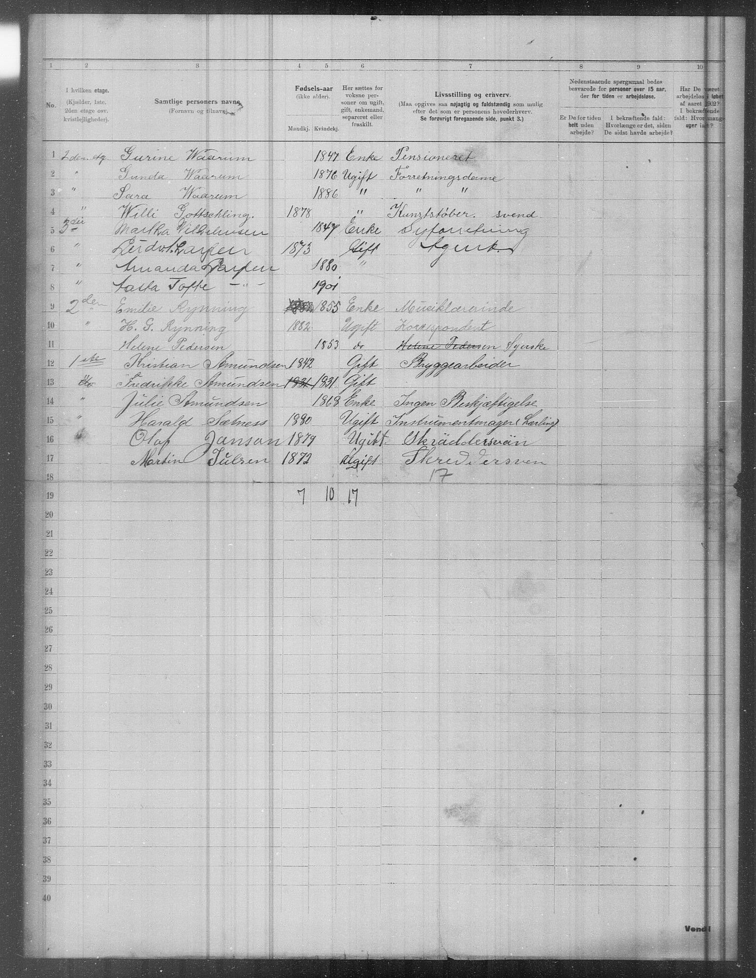 OBA, Municipal Census 1902 for Kristiania, 1902, p. 20674