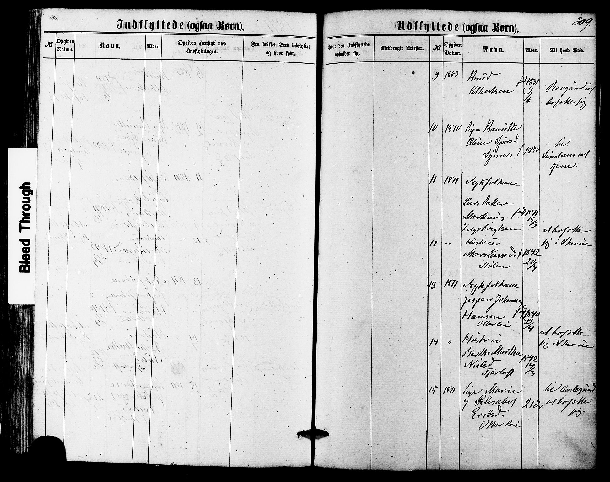 Ministerialprotokoller, klokkerbøker og fødselsregistre - Møre og Romsdal, AV/SAT-A-1454/536/L0498: Parish register (official) no. 536A07, 1862-1875, p. 309