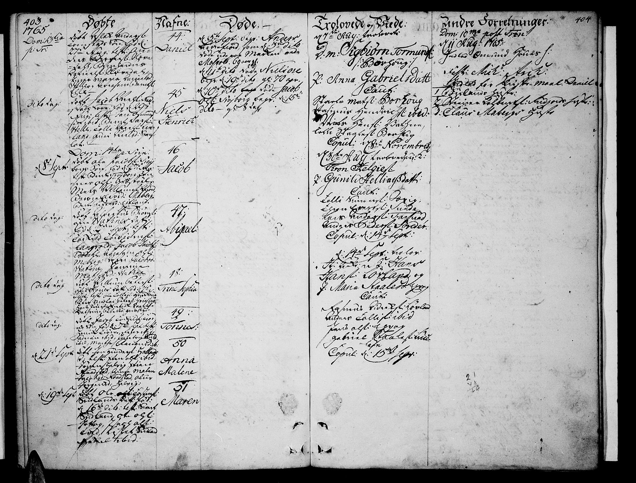 Lista sokneprestkontor, AV/SAK-1111-0027/F/Fa/L0003: Parish register (official) no. A 3 /1, 1743-1767, p. 403-404