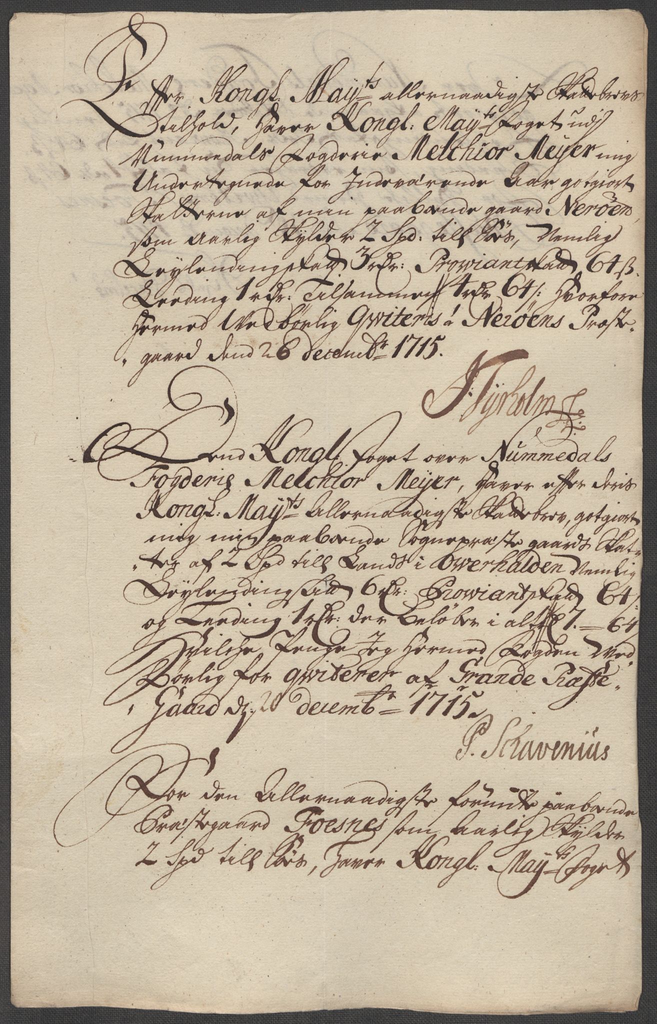 Rentekammeret inntil 1814, Reviderte regnskaper, Fogderegnskap, AV/RA-EA-4092/R64/L4436: Fogderegnskap Namdal, 1715, p. 191