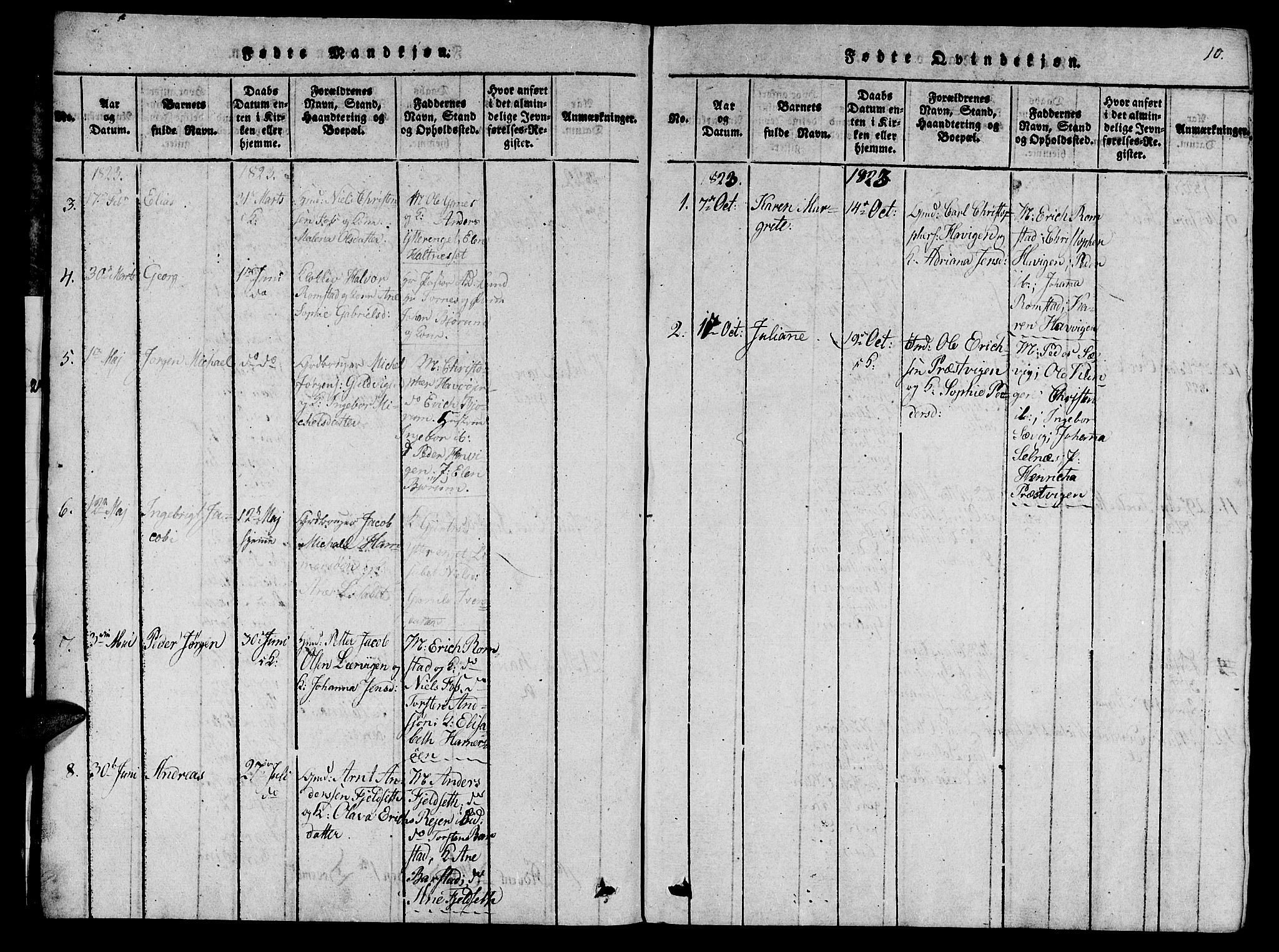 Ministerialprotokoller, klokkerbøker og fødselsregistre - Nord-Trøndelag, SAT/A-1458/770/L0588: Parish register (official) no. 770A02, 1819-1823, p. 10