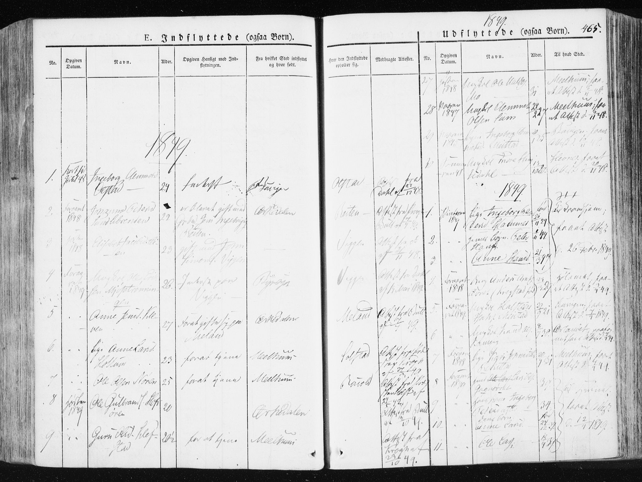 Ministerialprotokoller, klokkerbøker og fødselsregistre - Sør-Trøndelag, SAT/A-1456/665/L0771: Parish register (official) no. 665A06, 1830-1856, p. 465