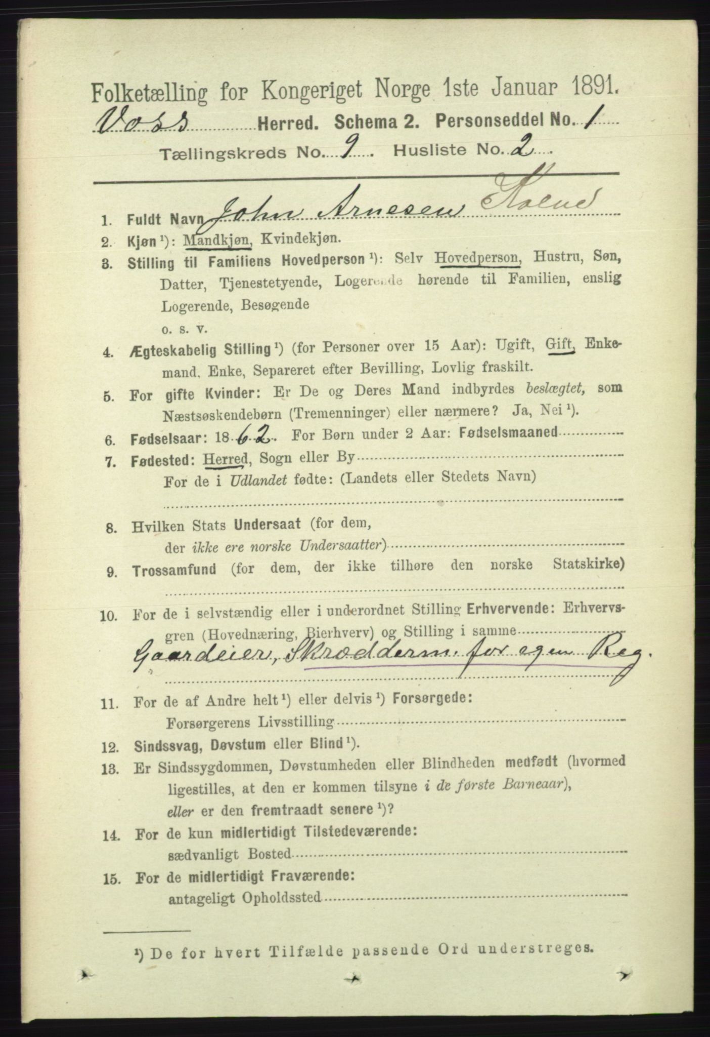 RA, 1891 census for 1235 Voss, 1891, p. 4721