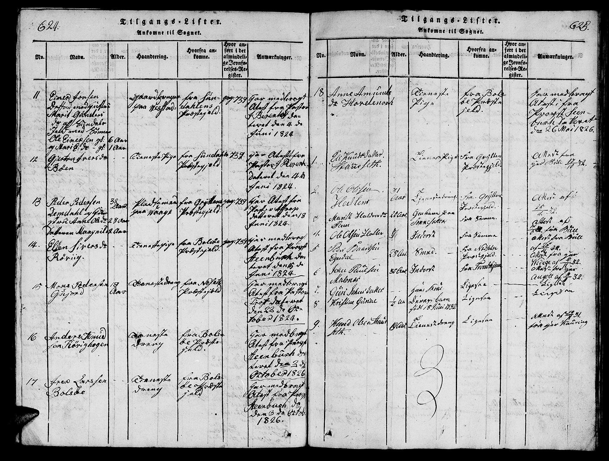 Ministerialprotokoller, klokkerbøker og fødselsregistre - Møre og Romsdal, AV/SAT-A-1454/547/L0610: Parish register (copy) no. 547C01, 1818-1839, p. 624-625