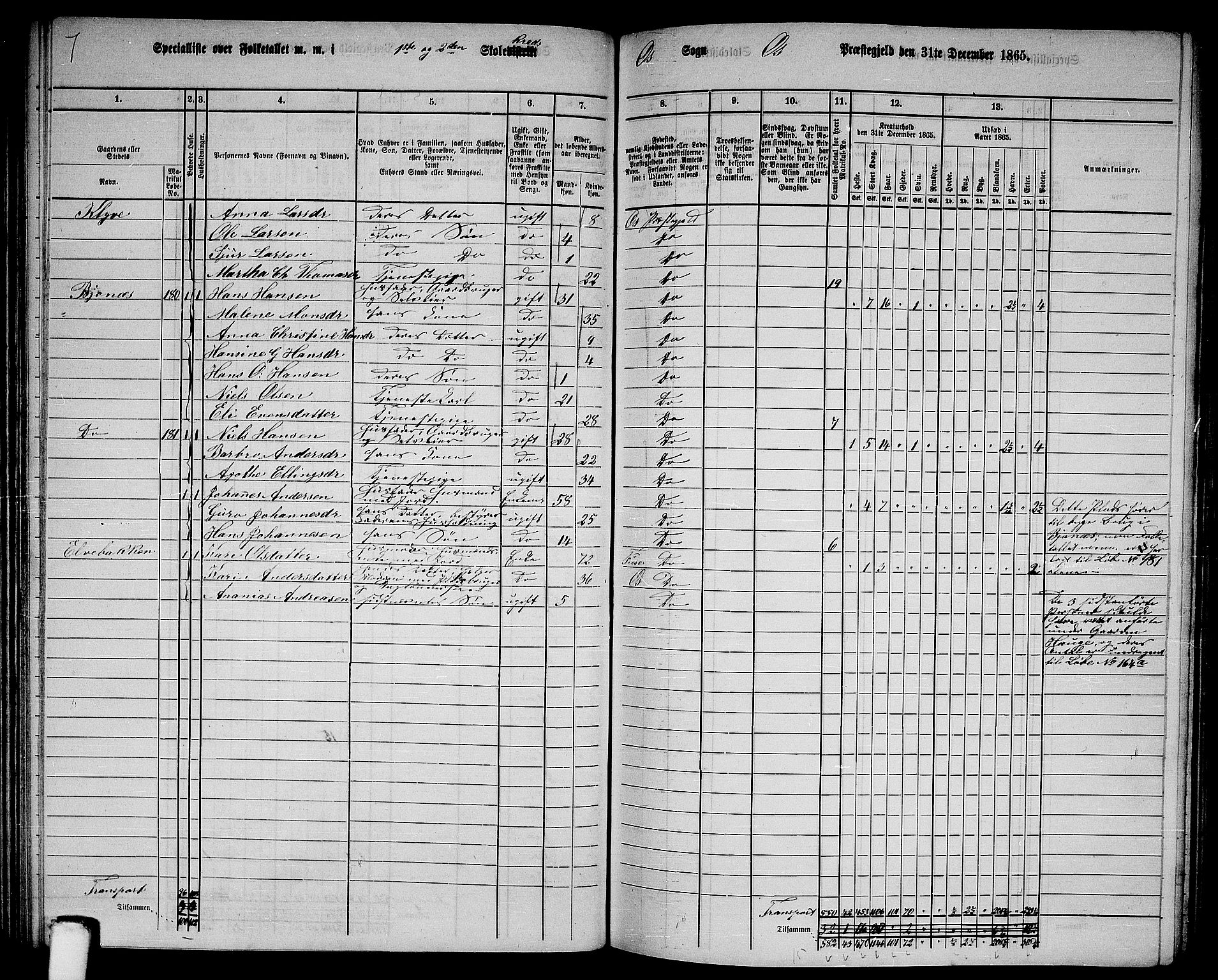 RA, 1865 census for Os, 1865, p. 84