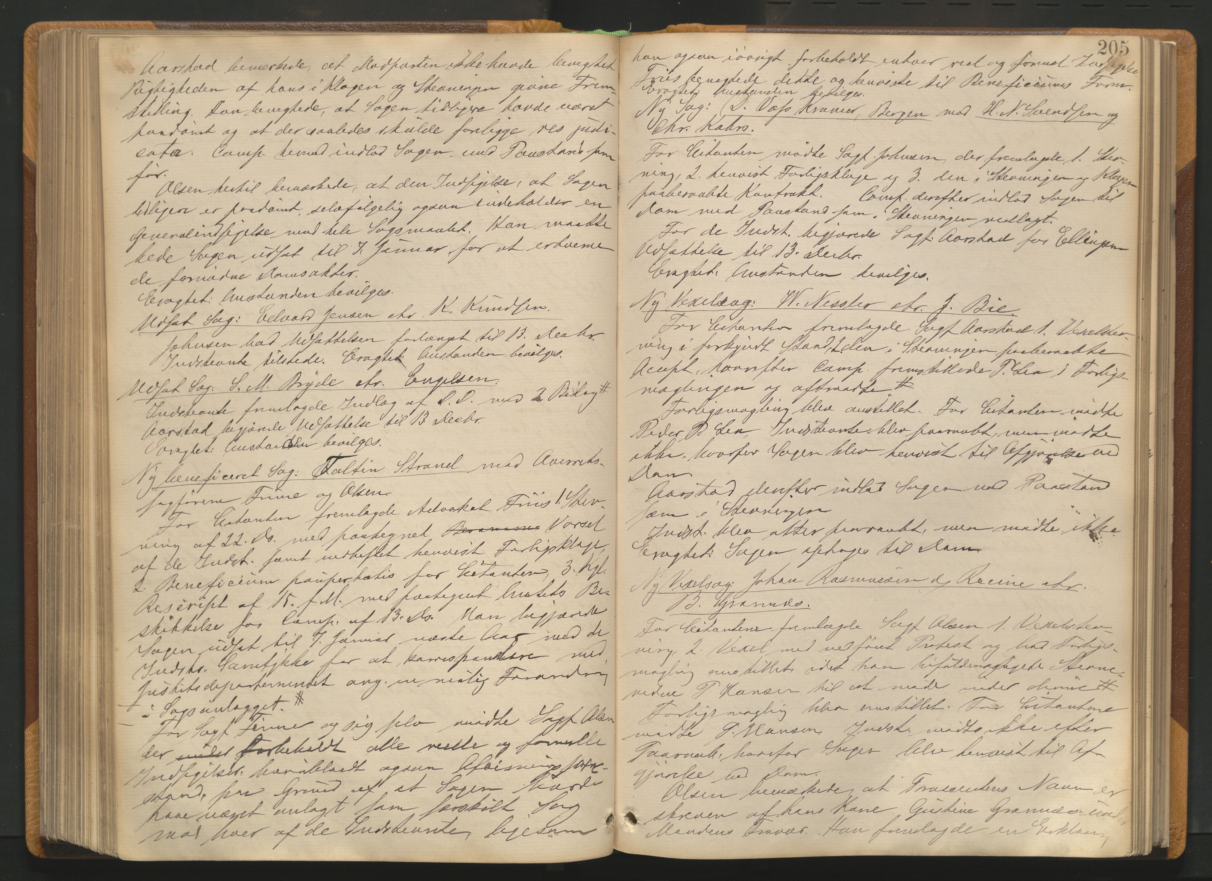 Stavanger byfogd, AV/SAST-A-101408/001/3/30/30BA/L0063: Bytingprotkoll, 1885-1888, p. 204b-205a