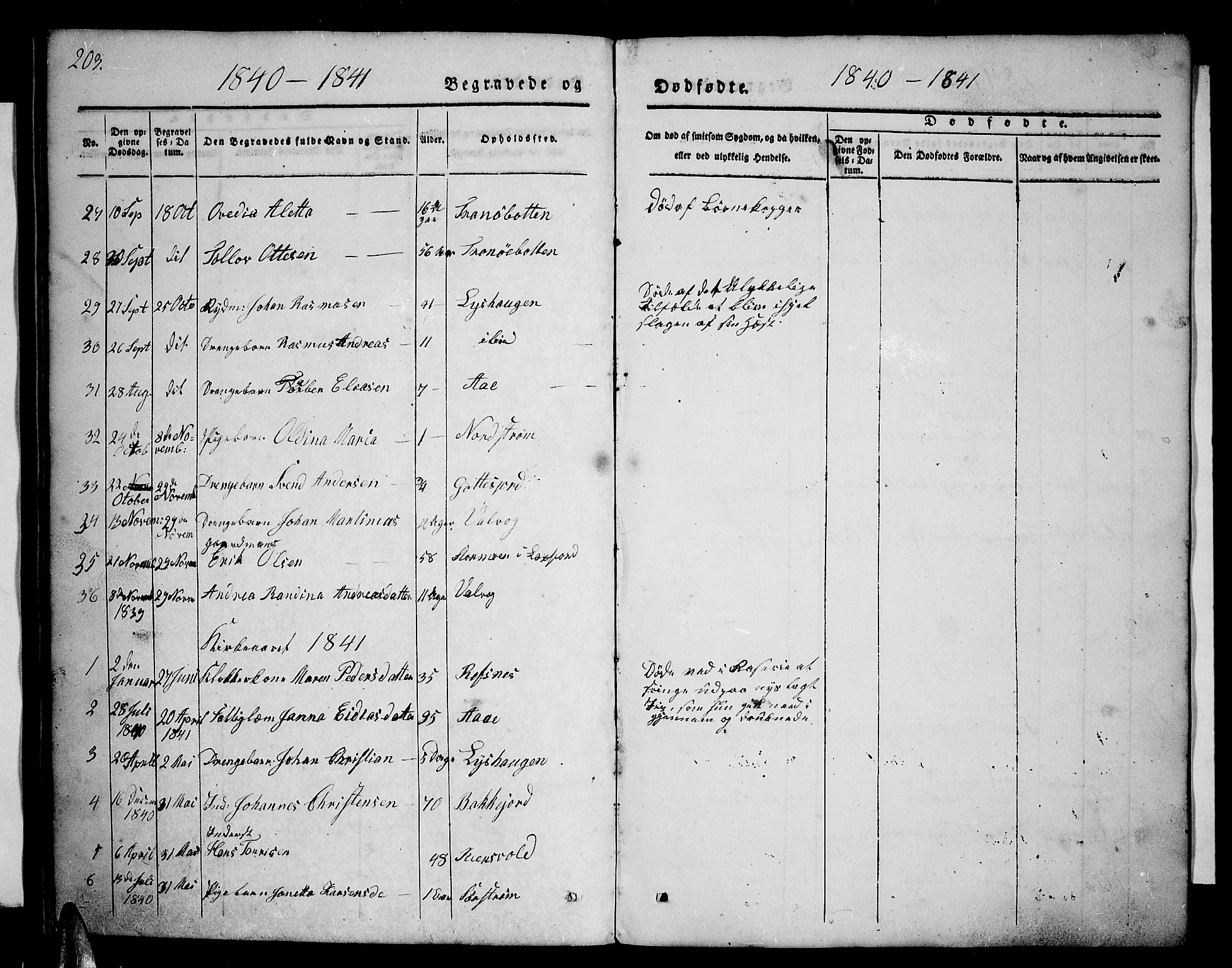 Tranøy sokneprestkontor, SATØ/S-1313/I/Ia/Iab/L0001klokker: Parish register (copy) no. 1, 1835-1853, p. 203